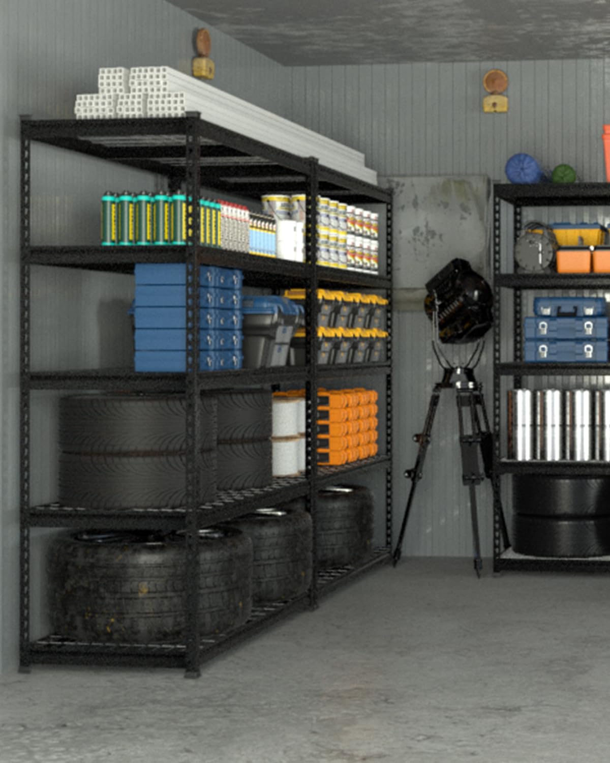 WORKPRO 5-Layer Heavy Duty Metal Storage Rack, 48”W x 24”D x 72”H, Adjustable Shelving Unit with 4000 lbs Total Load Capacity, for Garage, Kitchen, Bathroom, Warehouse