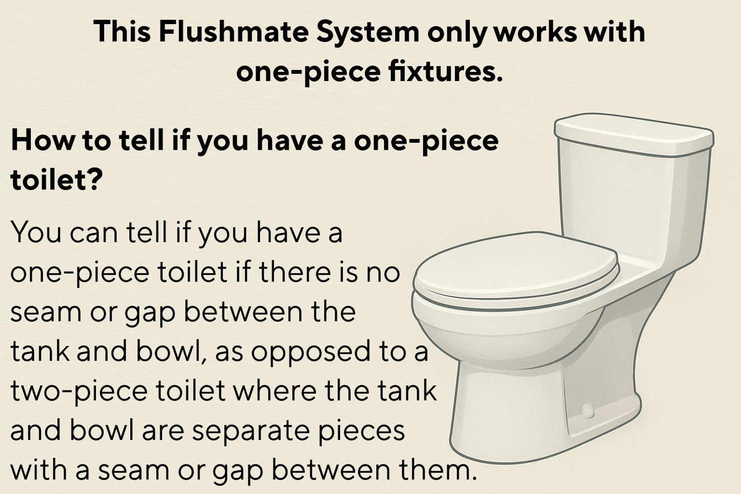 Flushmate M-102540-F3 Complete Replacement System: 1.6 GPF System for One-Piece Toilets, Intended for Gerber 21-012, Quiet Operation, Ideal for Residential & Commercial Use