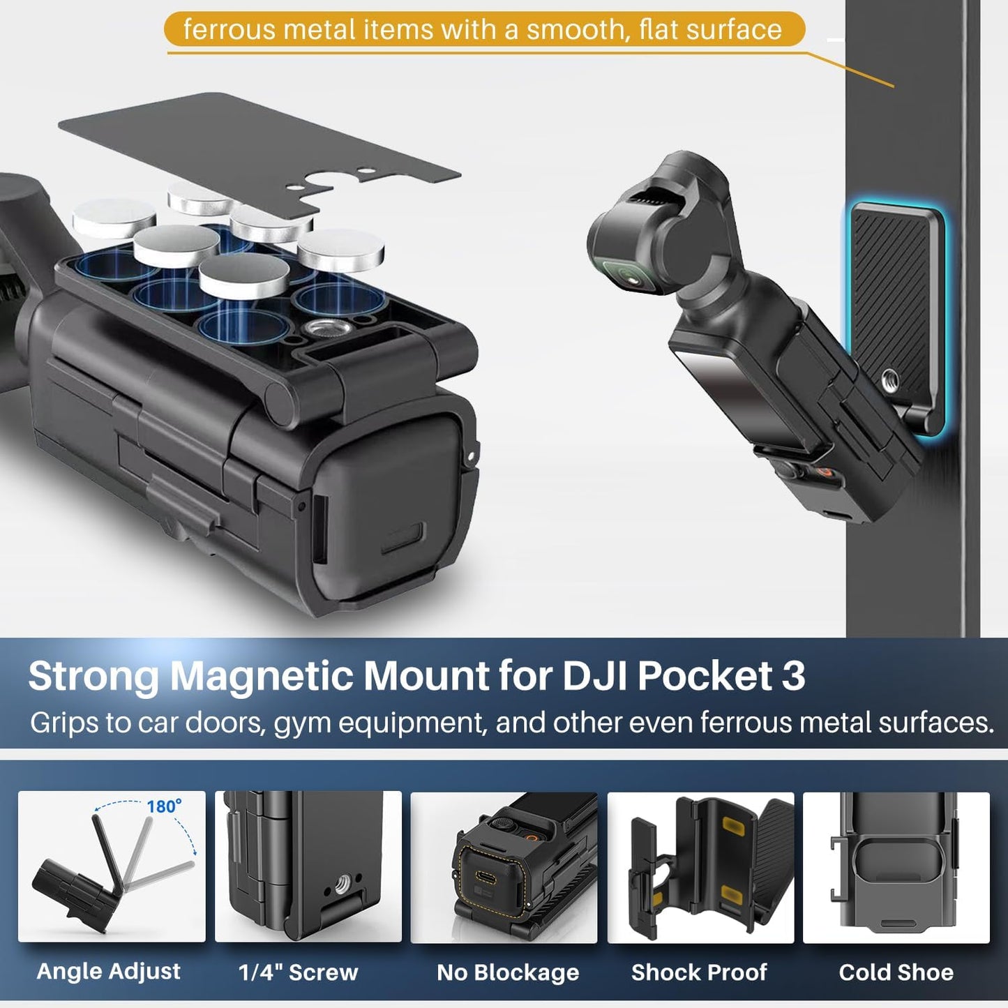 Repmidfer 3, 4 All-in-One Mount Kit for DJI Osmo Pocket Pocket & Phone | Car Windshield Suction & Magnetic Base Combo |