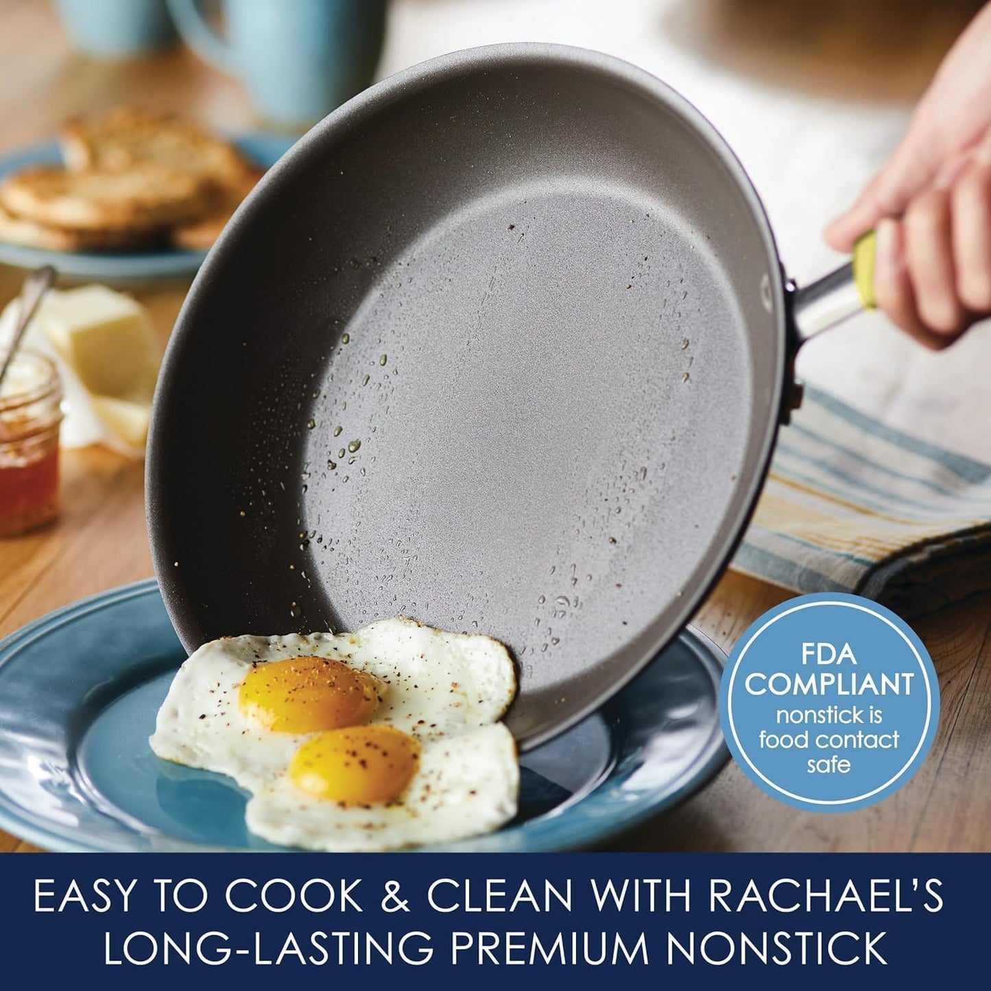 Rachael Ray Cucina Nonstick Cookware Set - 12 Piece in Lemongrass Green for Effortless Cooking