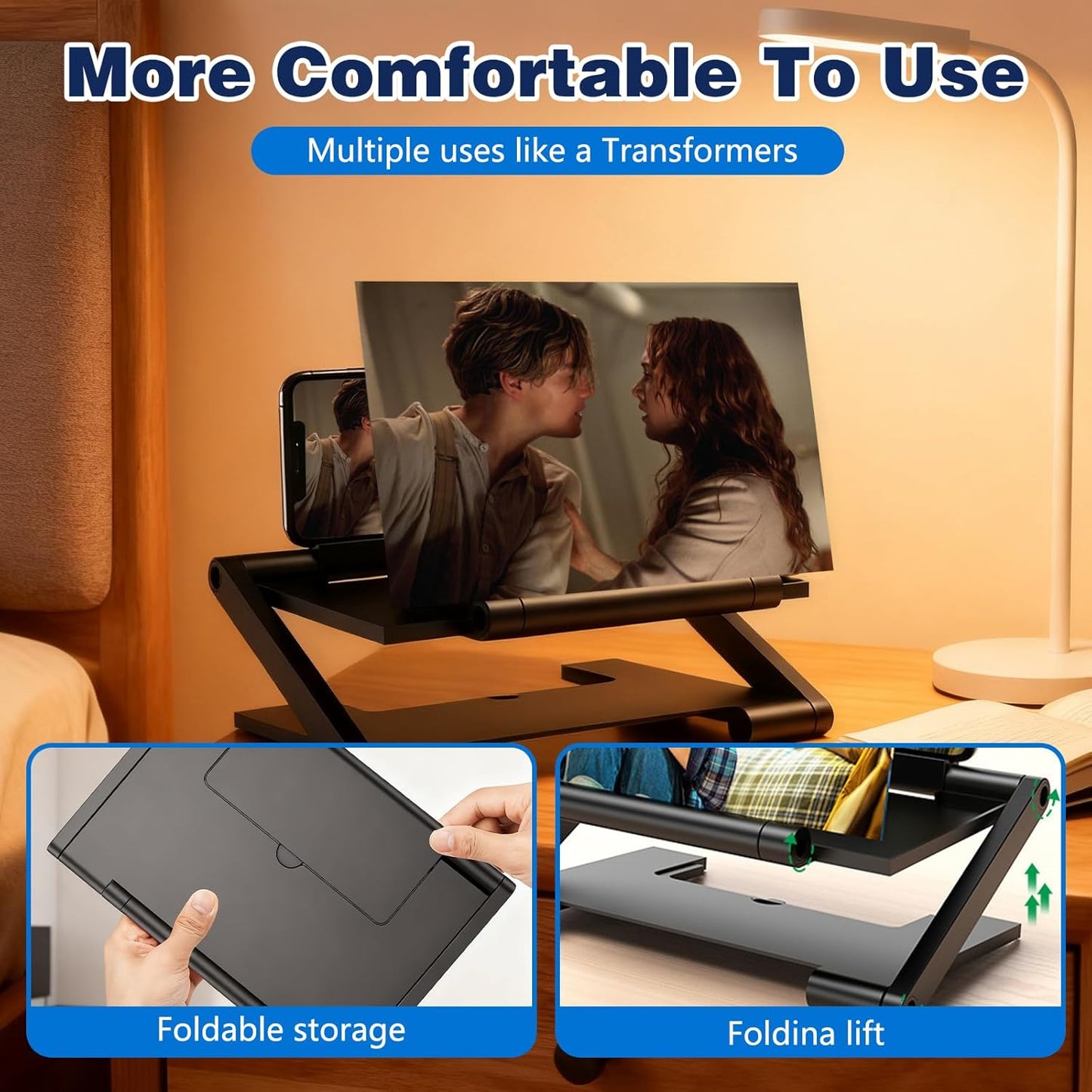 BSonata 2026 3D New Screen Magnifier Version, HD Mobile Phone Magnifier Projector Screen, Portable Foldable Phone