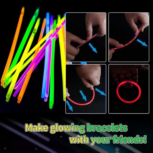 Glow Sticks 150 Pack - 8” Red Neon Glow In The Dark Party Favors | Perfect for Holiday & Birthday Decorations