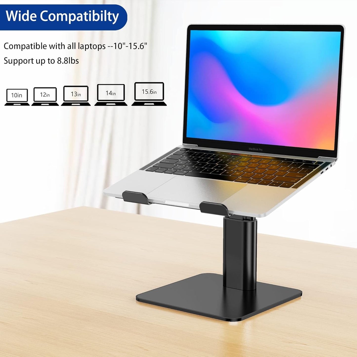 BESIGN LSX6N 10-15.6" Laptop Stand, Ergonomic Adjustable Notebook Riser, Computer Holder, Laptop Mount Compatible