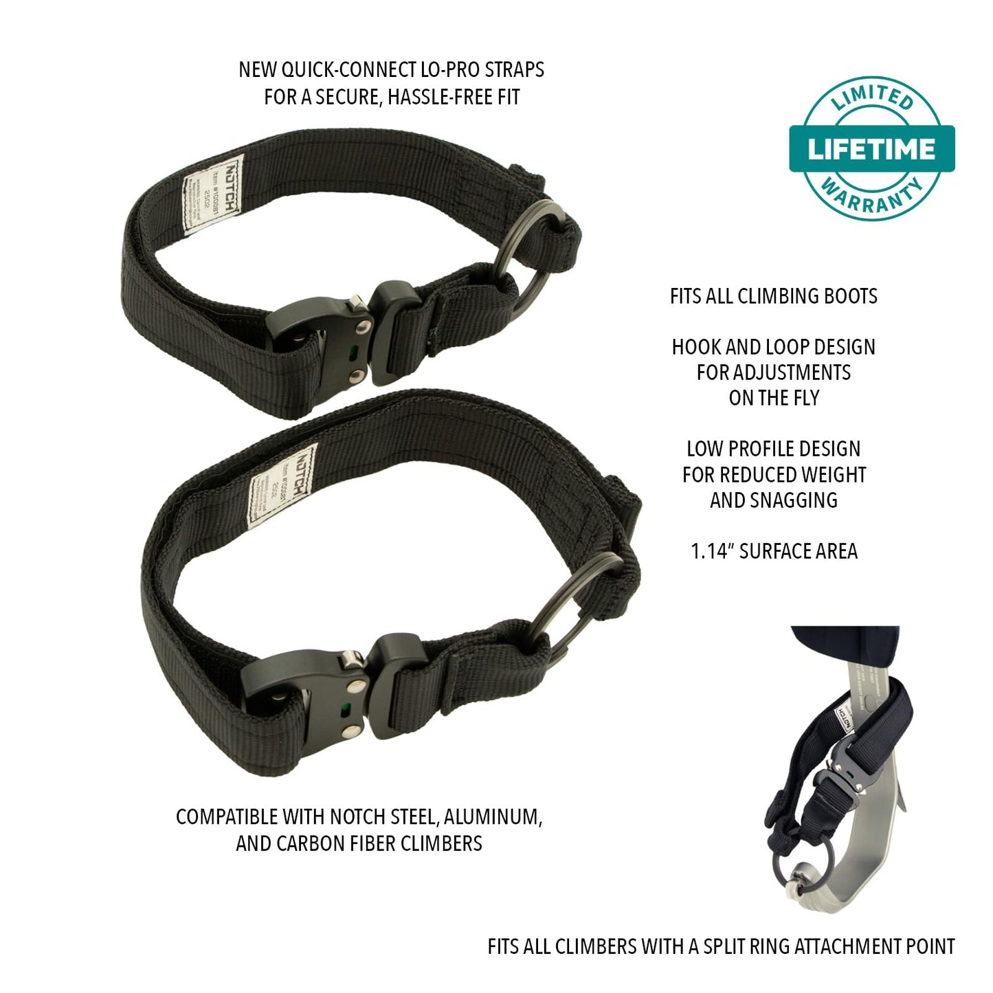 Notch Quick Connect Lo-Pro Climber Straps - Pair (100081)
