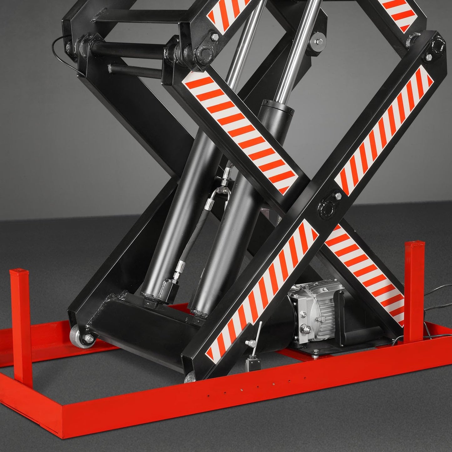Mechmaxx 4400lbs Capacity Stationary Electric Hydraulic Double Scissor Lift Table, 51.2” x 33.5” Platform, 70.1” Lift Height, UL Certified Motor,Model ELTD44