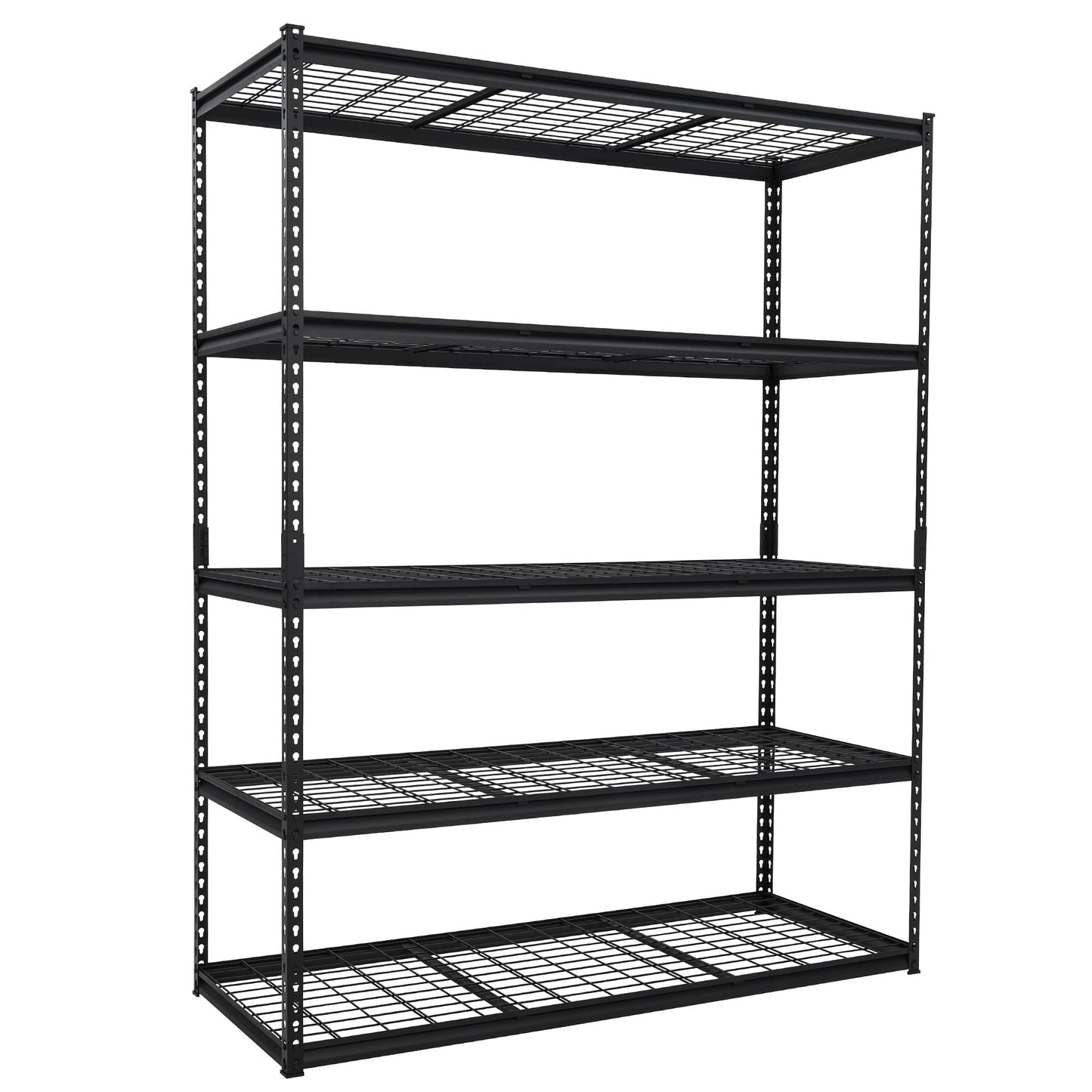 Garage Storage Shelves 5 Tiers, Heavy Duty Storage Shelving Racks with 2500 LBS Capacity, 60 in L x 24 in W x 78 in H Metal Adjustable Utility Shelving Unit for Garage Organization, Basement, Workshop