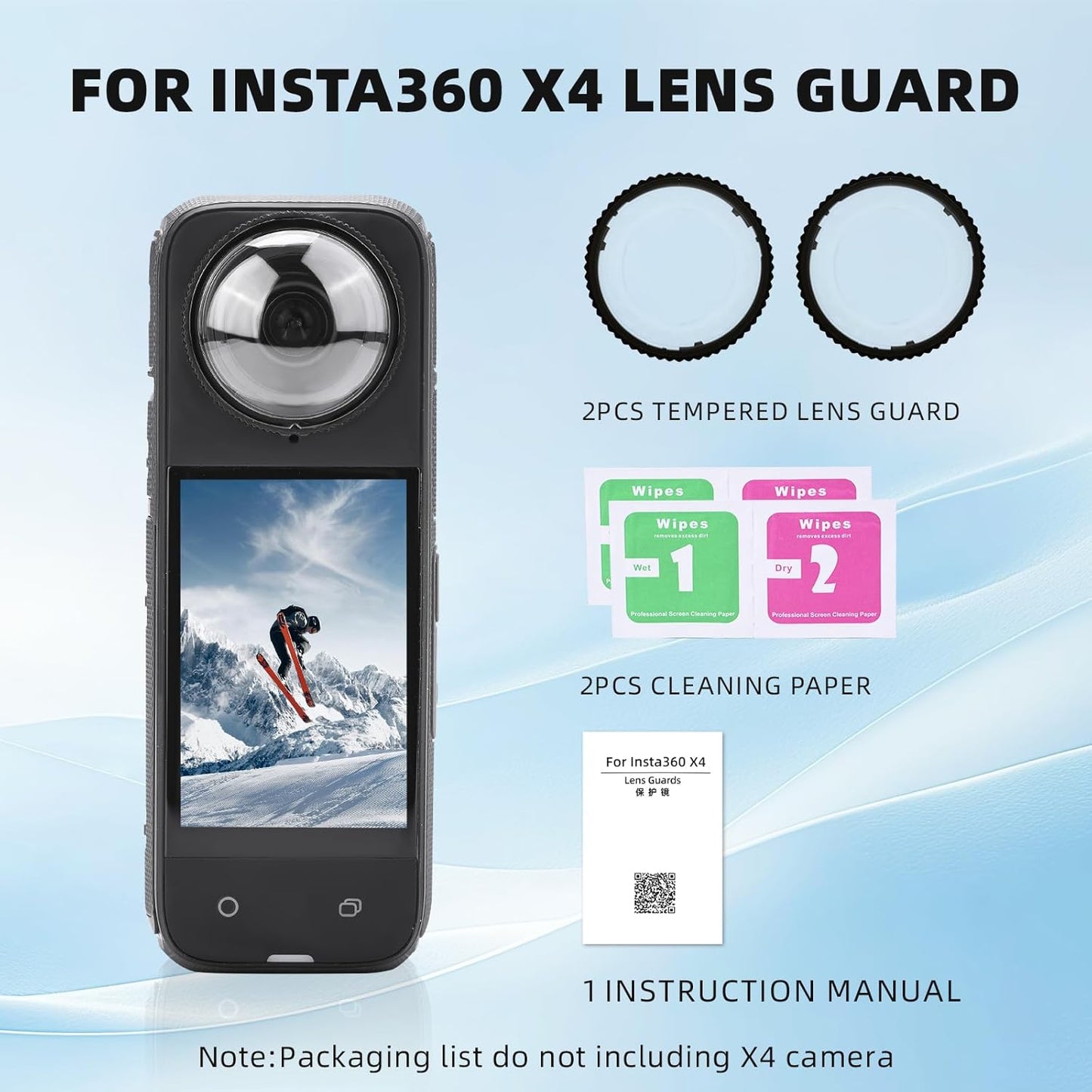 X4 Insta360 X4, 360 X4 X4 Premium Lens Guard for High Transparency Tempered Glass Lens Protector for Insta Camera