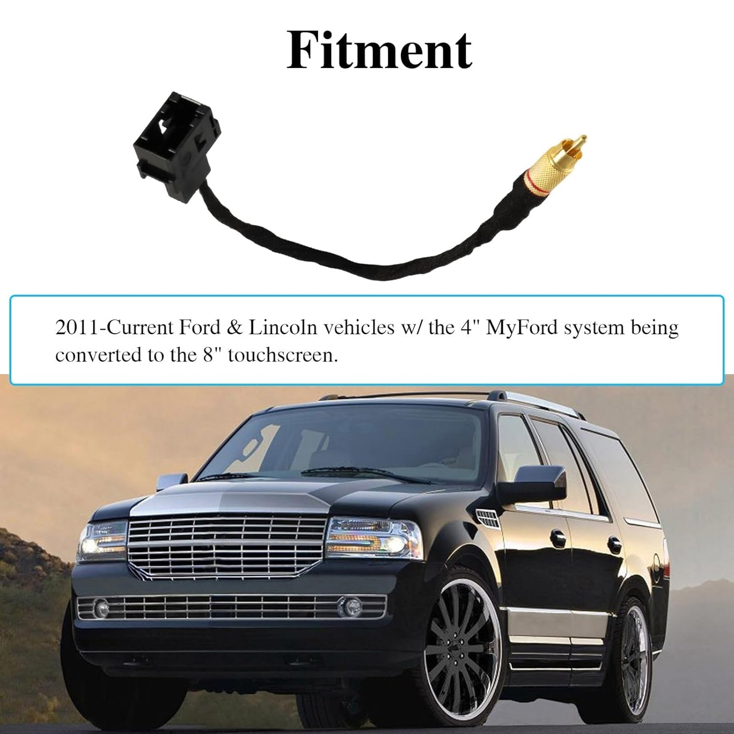 KPALAG 4 Inch 8 Inch Sync2 Sync3,Replace#:HC3Z-19A387-B, HU5Z-19A387-A Backup Camera Harness Adapter Replacement to PNP
