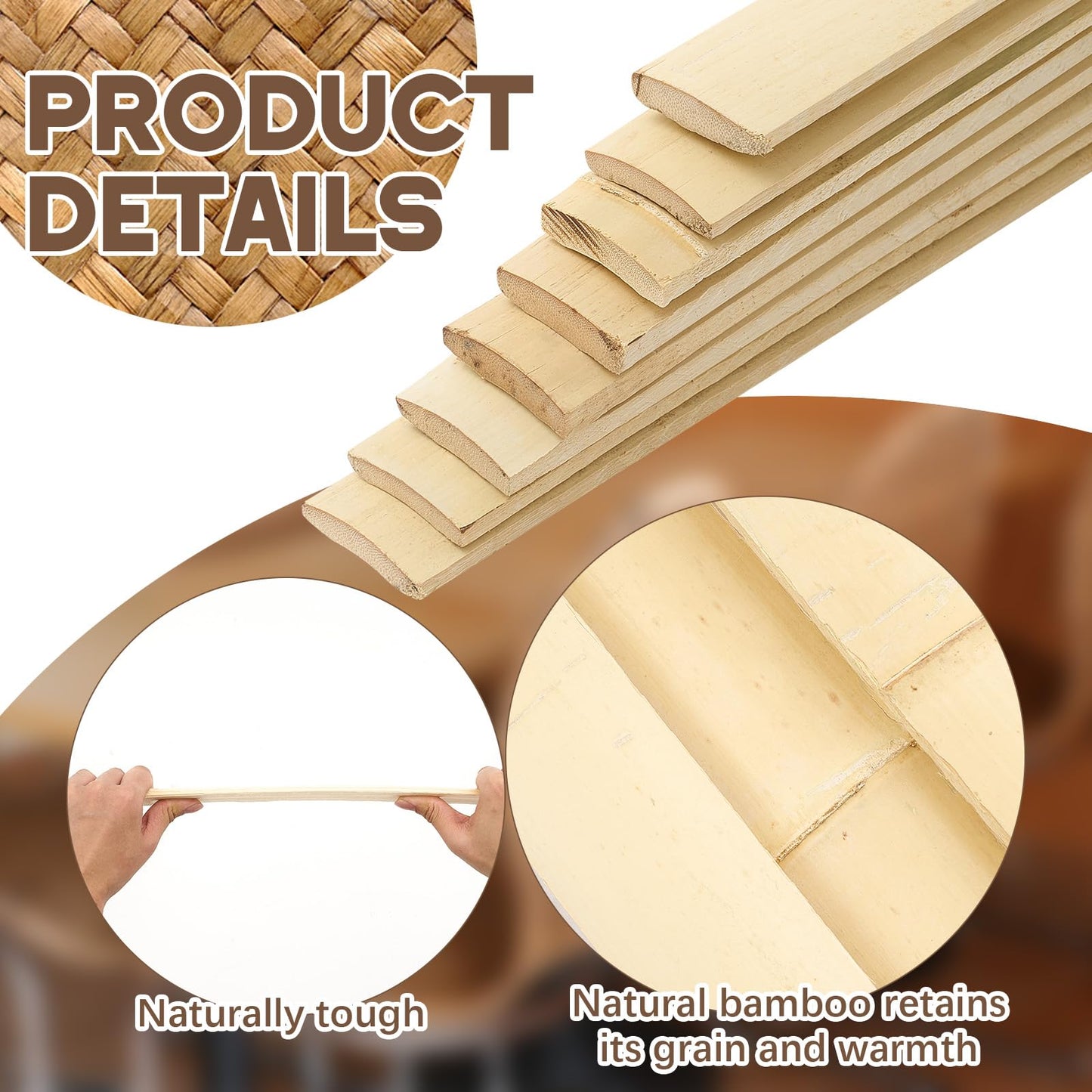 Maasechs 24 Pack 6ft Bamboo Slat Wall Panels, Vertical Wood Slat Accent Wall Kit for Modern Interior Decor, DIY Decorative Ceiling Panel System, Light Bamboo Finish, Easy Install