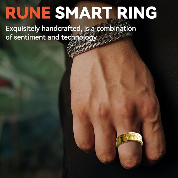 Ultra Smart Ring for Women Men,Health Fitness Tracker with Sleep/Blood Pressure/Oxygen Monitoring, Heart Rate & Activity Tracking,IP68 Waterproof, 5+Day Battery,No Subscription Fee 1-Gold 13