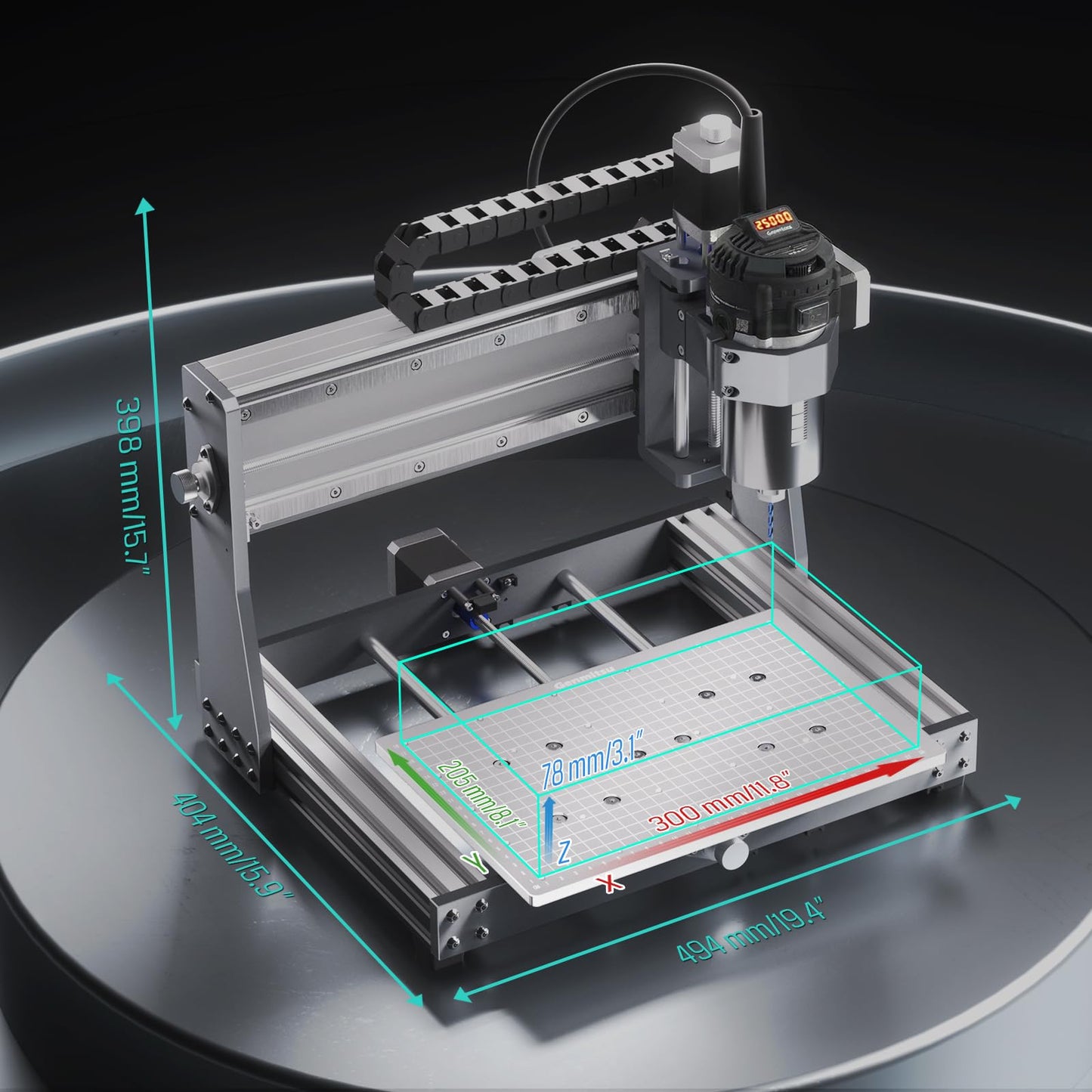 Genmitsu 3020-PRO Ultra CNC Router Machine, Upgraded 710W Spindle, All-Metal Engraver for Metal, Wood, Acrylic, PCB, MDF, Built-in Motherboard Fan, Work Area 11.8"x8.1"x3.1"