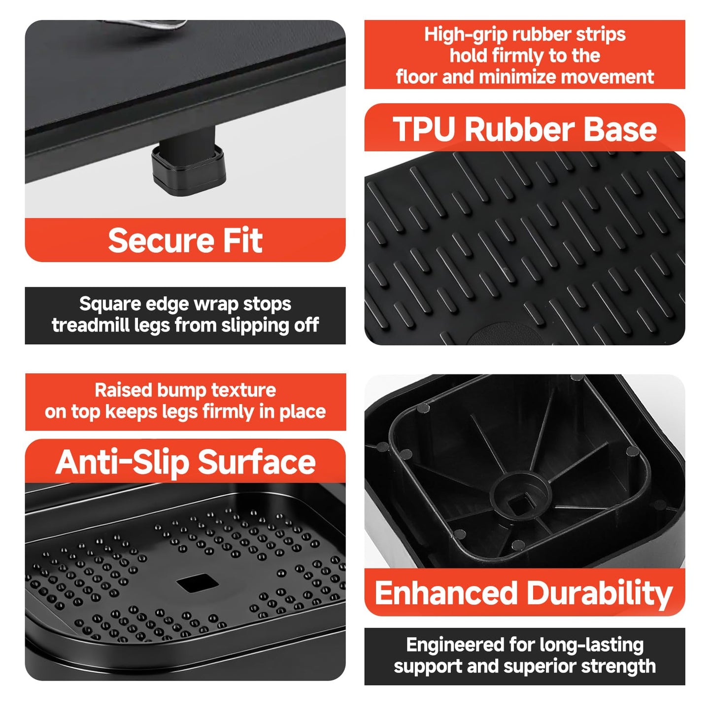 Piszvbej 8-Pack Treadmill Incline Riser Blocks, Stackable Treadmill Riser Incline Blocks, Adjustable Height Block for Leveling and Uphill Workout, Non-Slip Durable Support Blocks, for Home and Gym