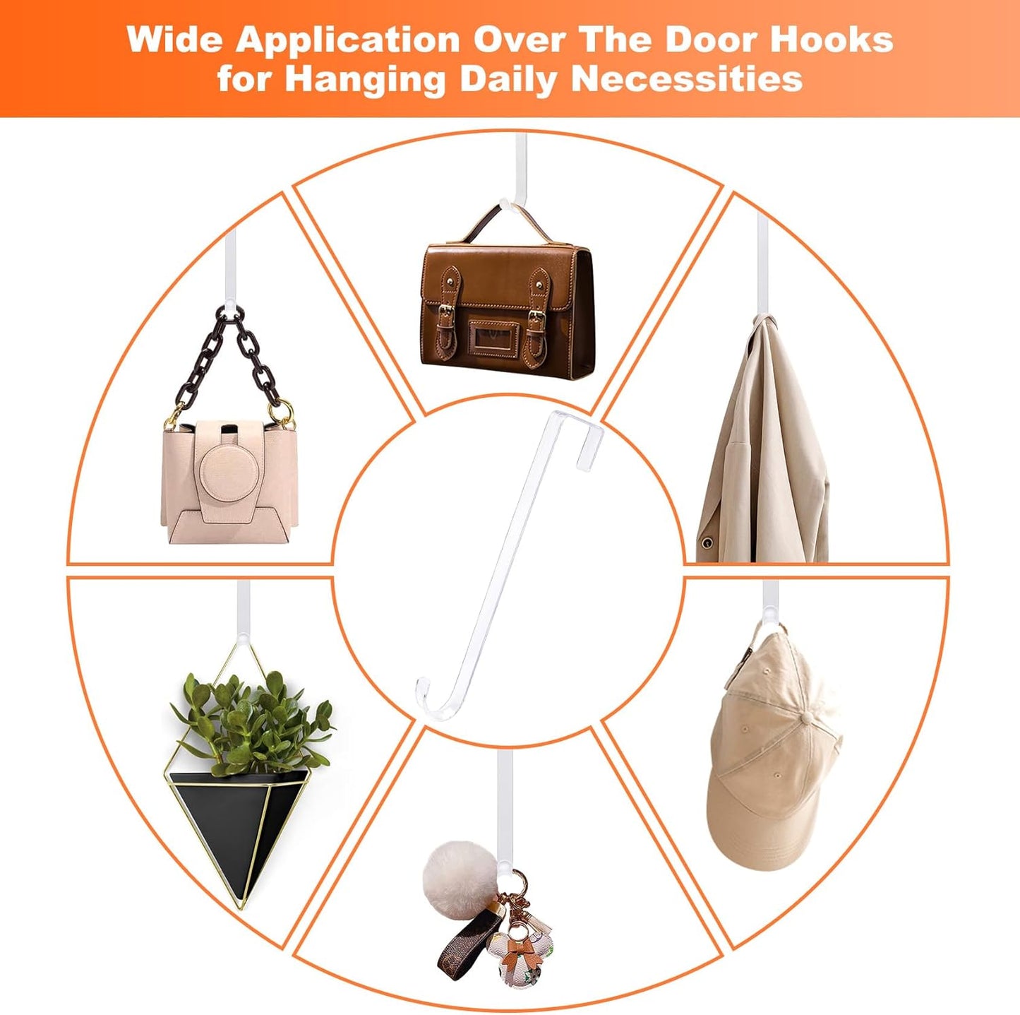 Skiennix Wreath Hangers - 2 Pack Over The Door Hooks for Easter, Christmas & Halloween Decor