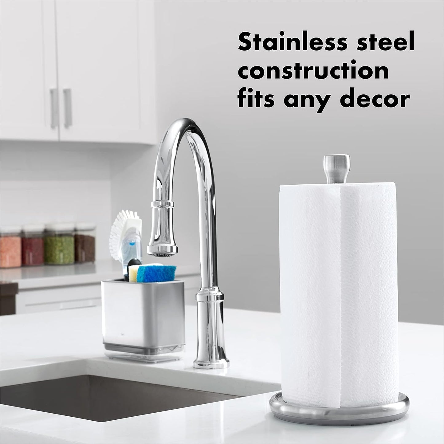 OXO Good Grips Paper Towel Holder - Steady Design for Countertop Use | Durable & Stylish
