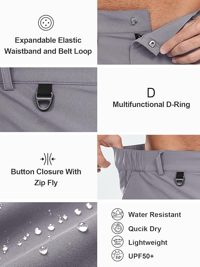 NORTHYARD Men's Cargo Hiking Shorts 9" Lightweight Outdoor Tactical Work Camping Sport Golf Casual Travel Fishing Multipocket