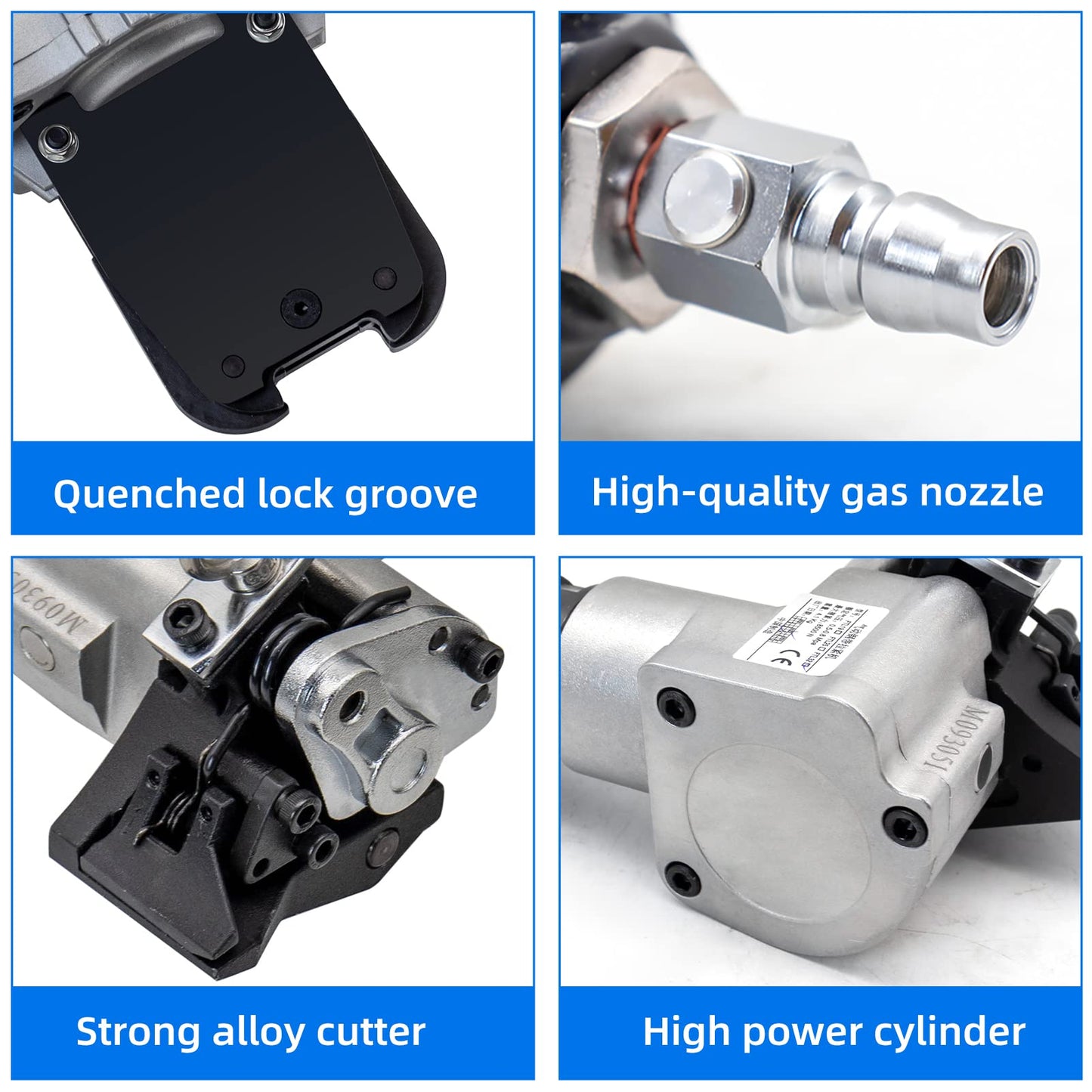 SDRTOP Pneumatic Steel Strapping Tools Metal Banding Machine Heavy Duty Tensioner and Cutter Sealer for 1.25inch（32mm）Width Metal Belt, Portable Packaging
