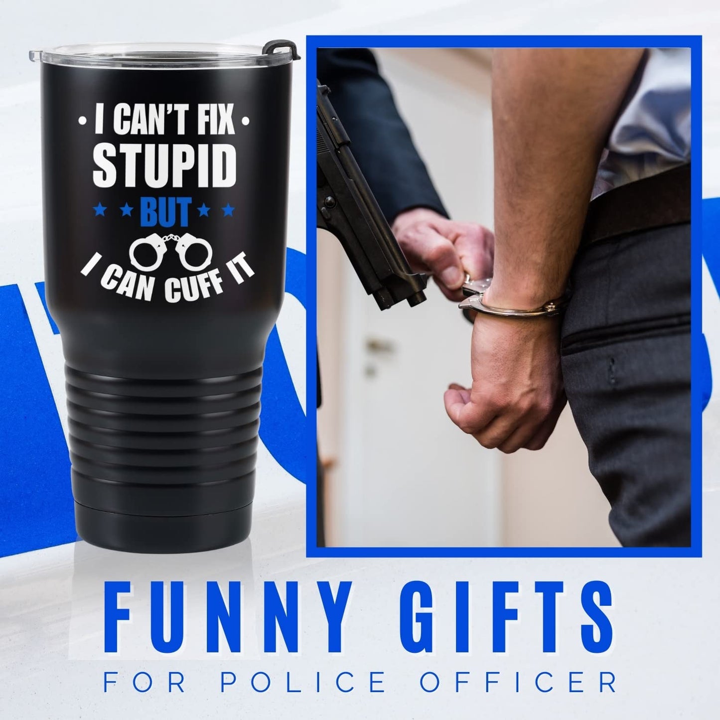 Onebttl 30 oz Stainless Steel Tumbler - Funny Gifts for Police Officers, Law Enforcement, Correctional Officers, Retirement, Graduation