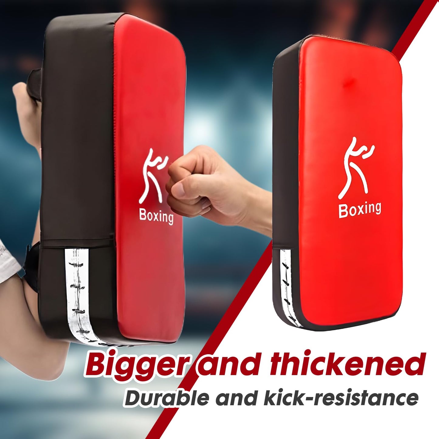 LuiceABC One Karate Taekwondo Boxing Kick Punch Adjustable Soft Shield Durable Training Pad for Boxing, Training and Protecting Your Palm, Wrist and Decreasing The Shock (Red)