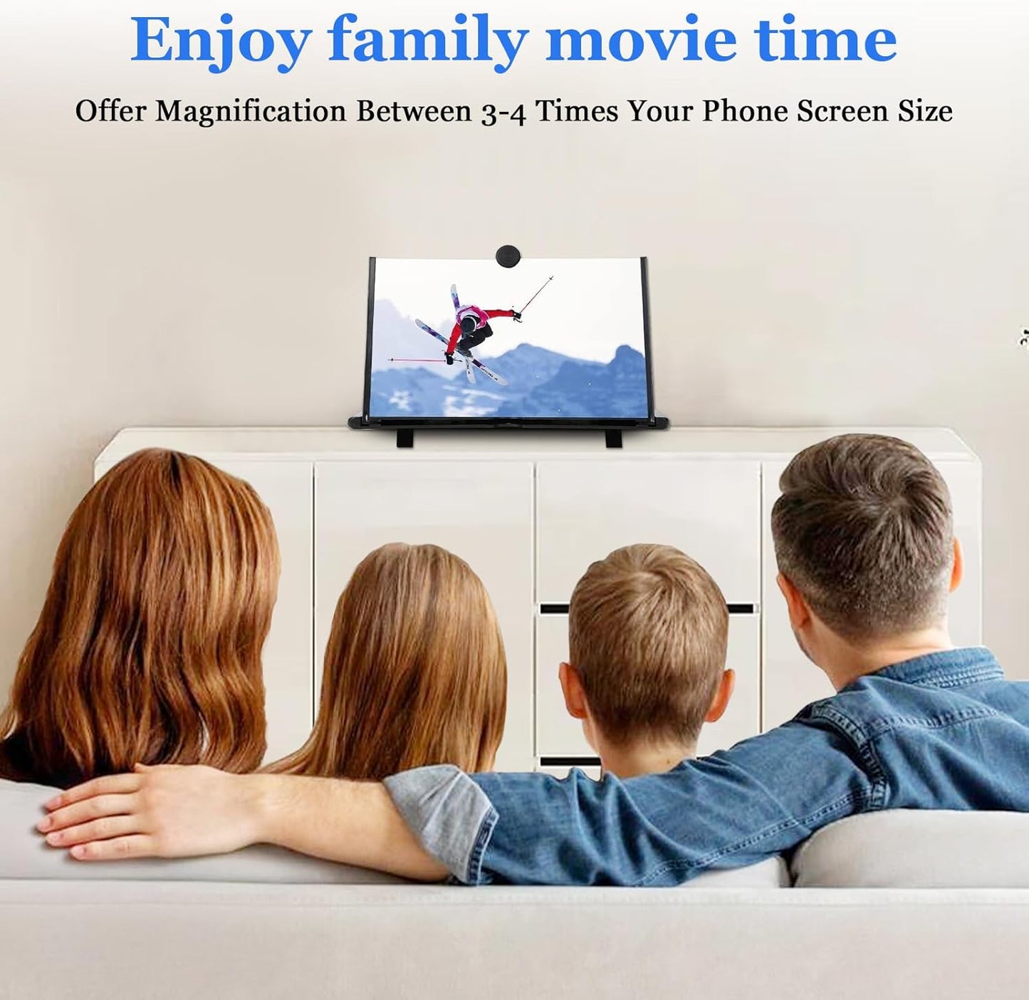 14" 3D 14inch) Screen Amplifier for Cell Phone, HD Amplifier Projector Horizontal Screen Enlarger for Movies, Videos
