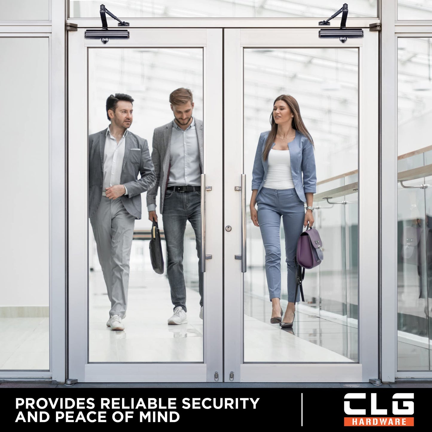 CLG HARDWARE Medium/Heavy Duty Commercial Door Closer DC7016 - Surface Mounted, Grade 1- ADA & UL 3 Hour Fire Rated, Adjustable Size 1-6 for Entrances & Aluminum Storefronts - US10B Dark Bronze