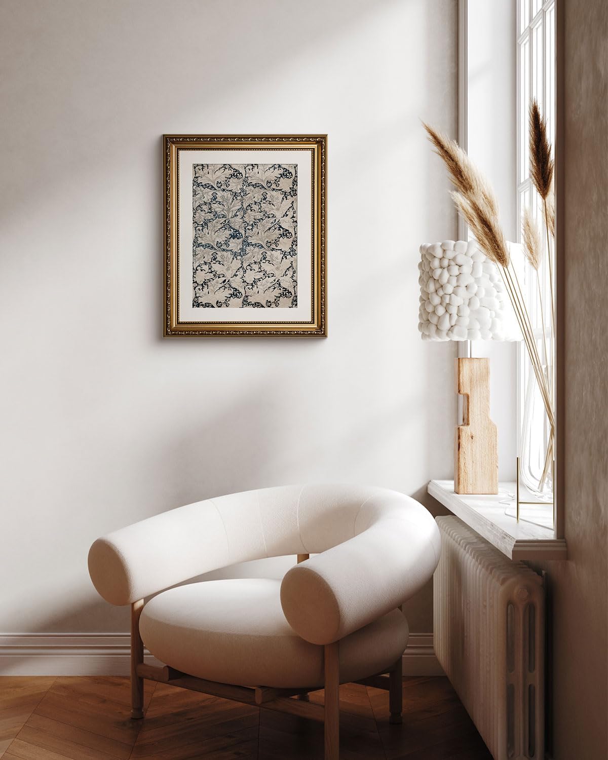 VIYYIEA Gold Framed Canvas Print - Floral Scenic Oil Painting Art for Home Decor | 13x16in