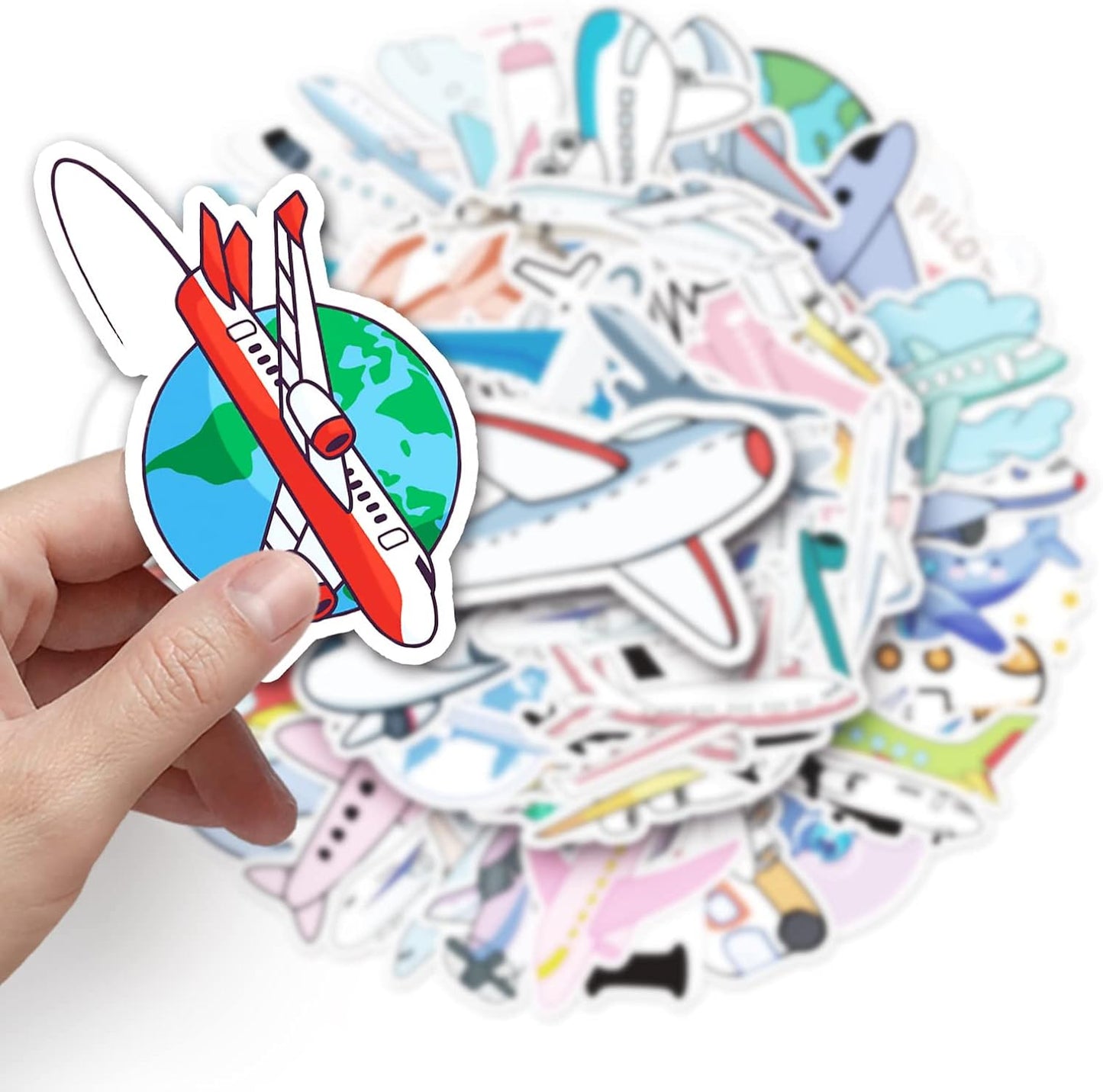 ZLWSD Stickers,50PCS Pack Kids Teens Airplane Aircraft Aesthetic Waterproof Laptop Adults Graffiti Decals for Water