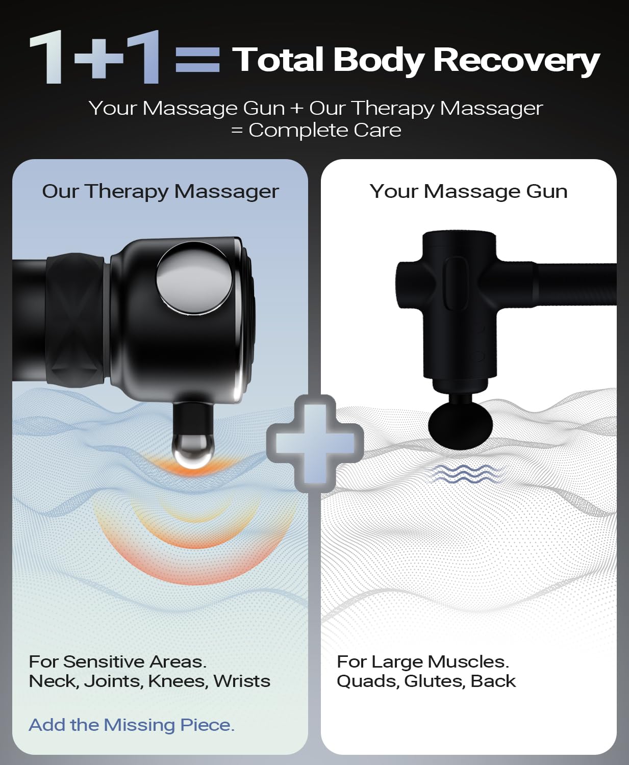 HYAKO R1 Deep Tissue Vibrating Muscle Massager - Therapy Back Massager for All Body Relief - Muscle Pain Relief and Fascial Binding - Trigger Point Therapy Massage Gun - Gifts for him