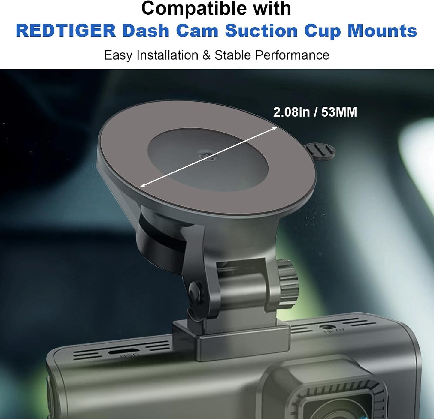 Yanfini 4-Pack Round Double-Sided Adhesive Pads Compatible with REDTIGER Dash Cam Suction Mounts for Secure Windshield