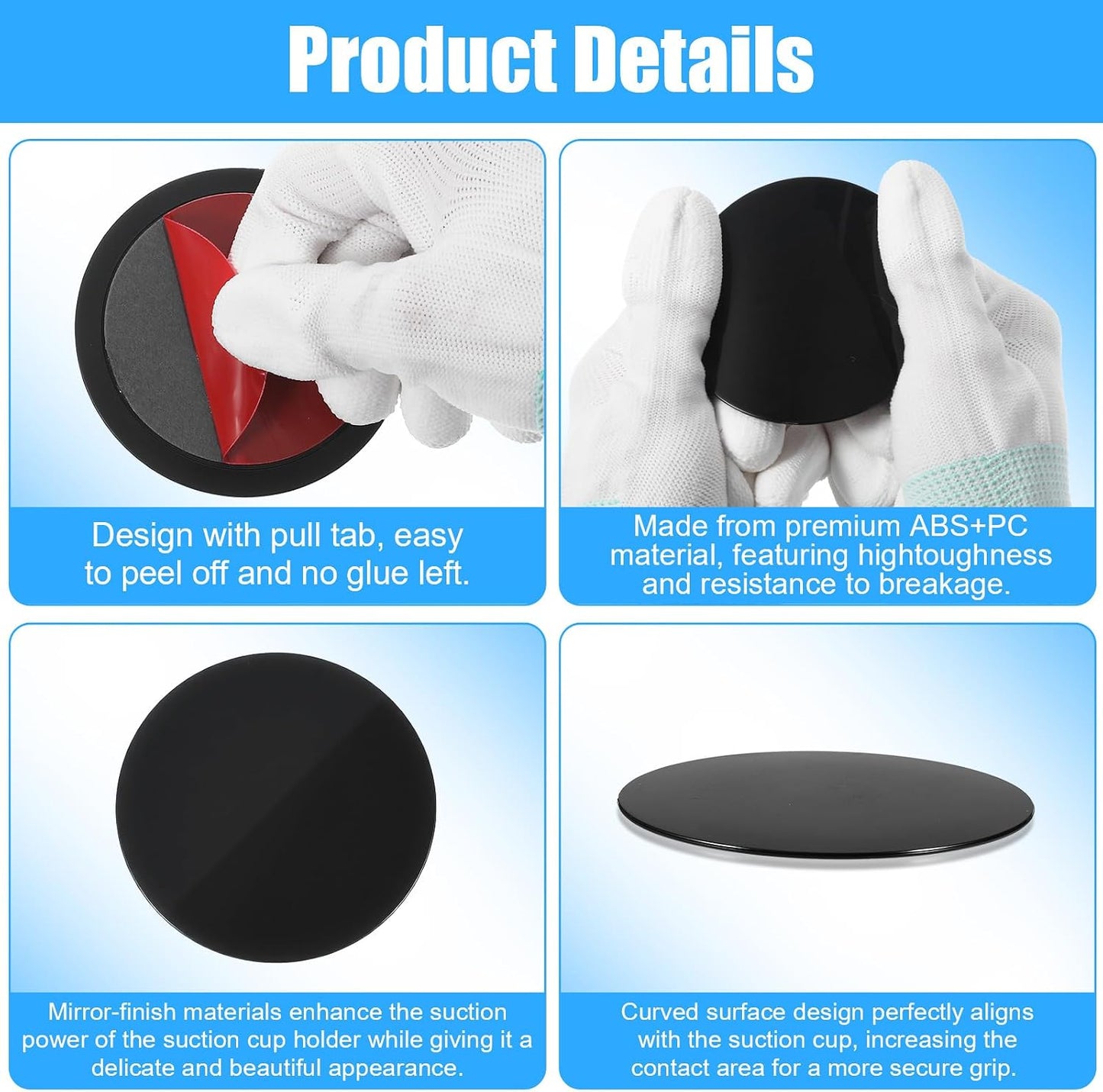 Apojgitn 3PCS 2.75 Car Dashboard Pad, Strong Adhesive Picky Pad for Phone, Sticky Suction Phone Mount for Car