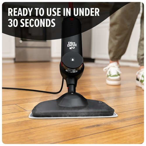 Dirt Devil Steam Mop, Cleaner For Sealed Hard Floors, WD20000, Black + 32 oz Steam Water, For Sealed Hard Surfaces, Demineralized Scented Water, AD31401