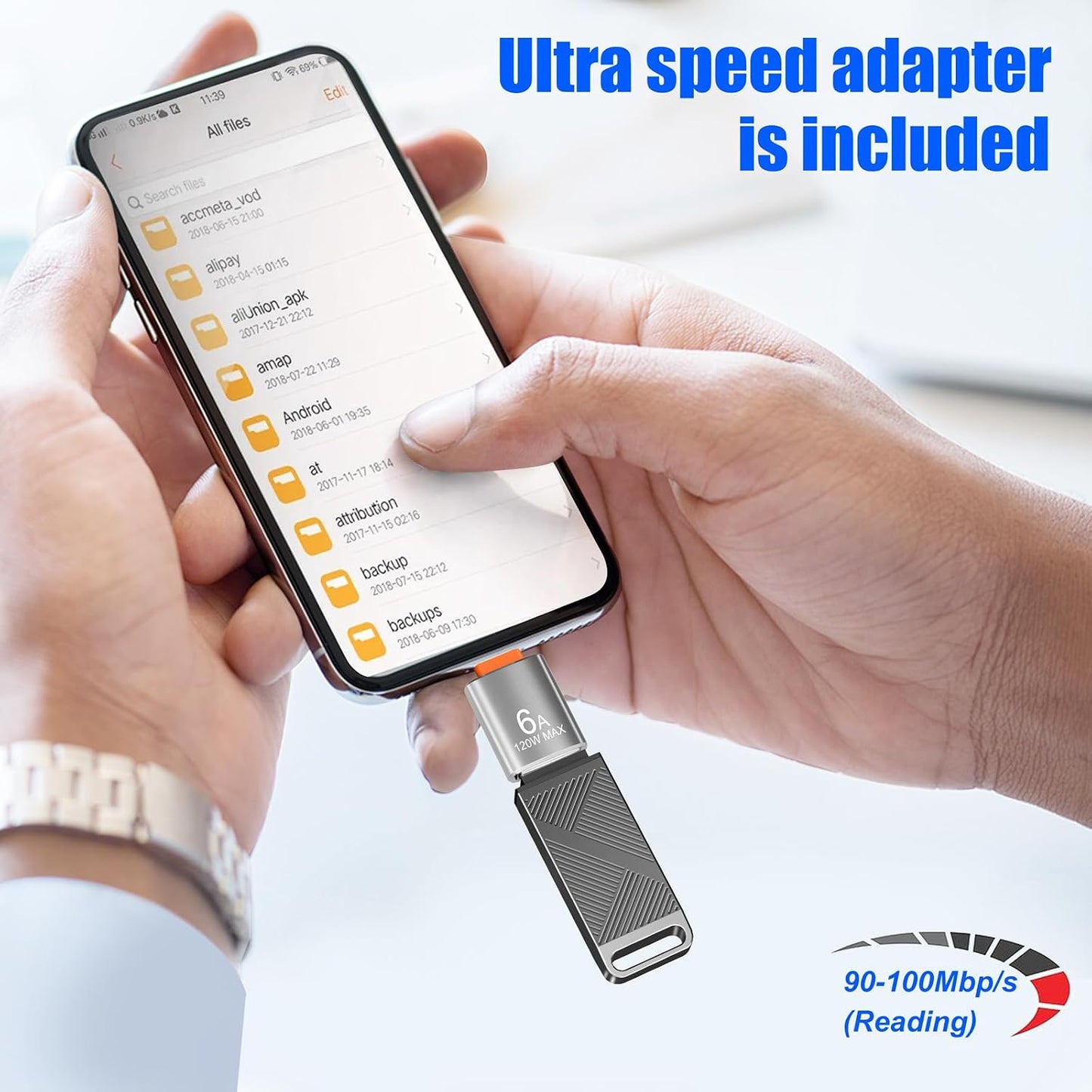 EASTBULL 32GB FAT32 3.0 32 3.0 USB Flash Drive with a USB C Adapter and Keychain, Fast-Speed Thumb Drive Metal Pen