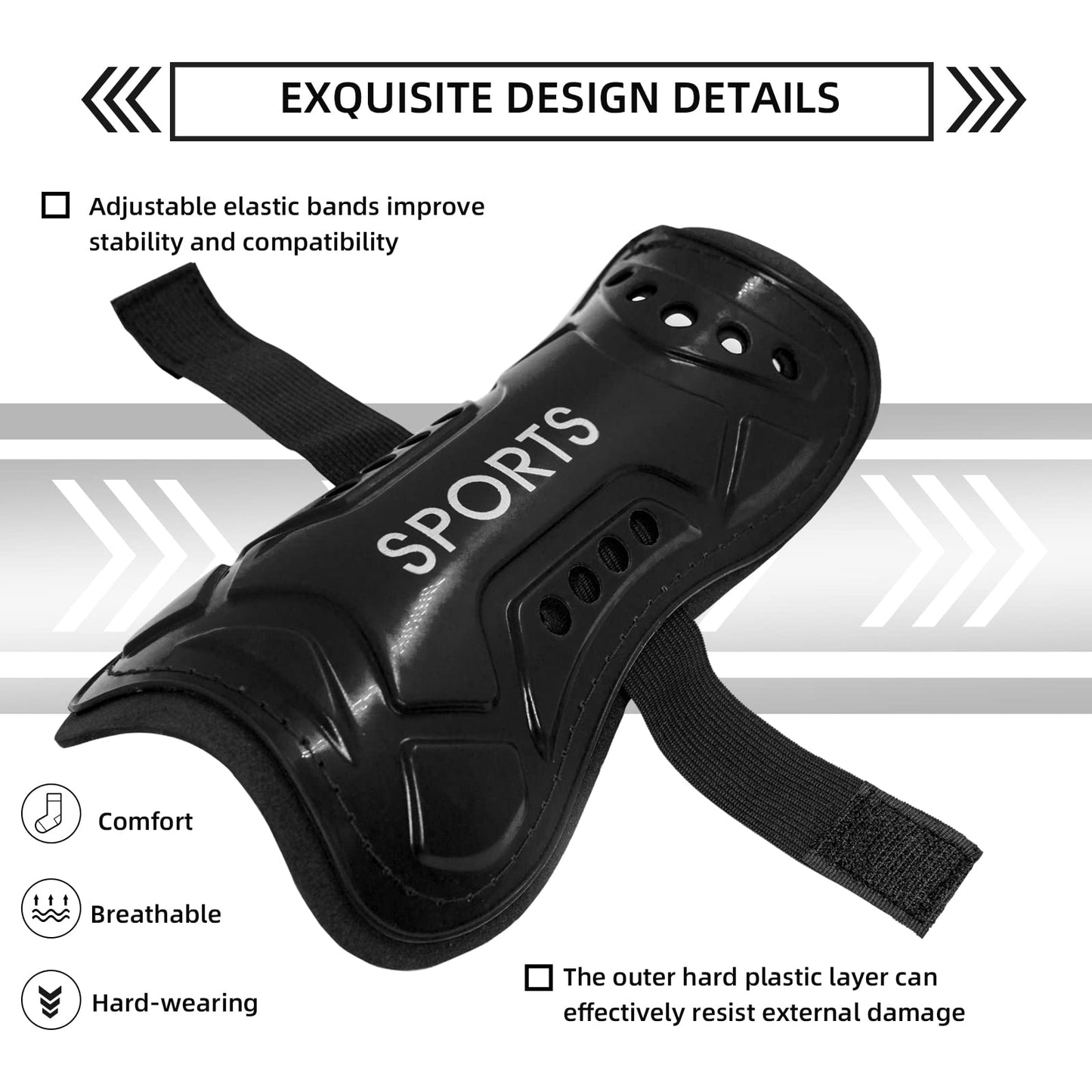 AITUSI Soccer Shin Guards with Socks for Kids Youth, PP Shell & EVA Cushion Shin Pads, Shock Absorption Protective Soccer Equipment for 3-15 Years Boys Girls, Training & Matches
