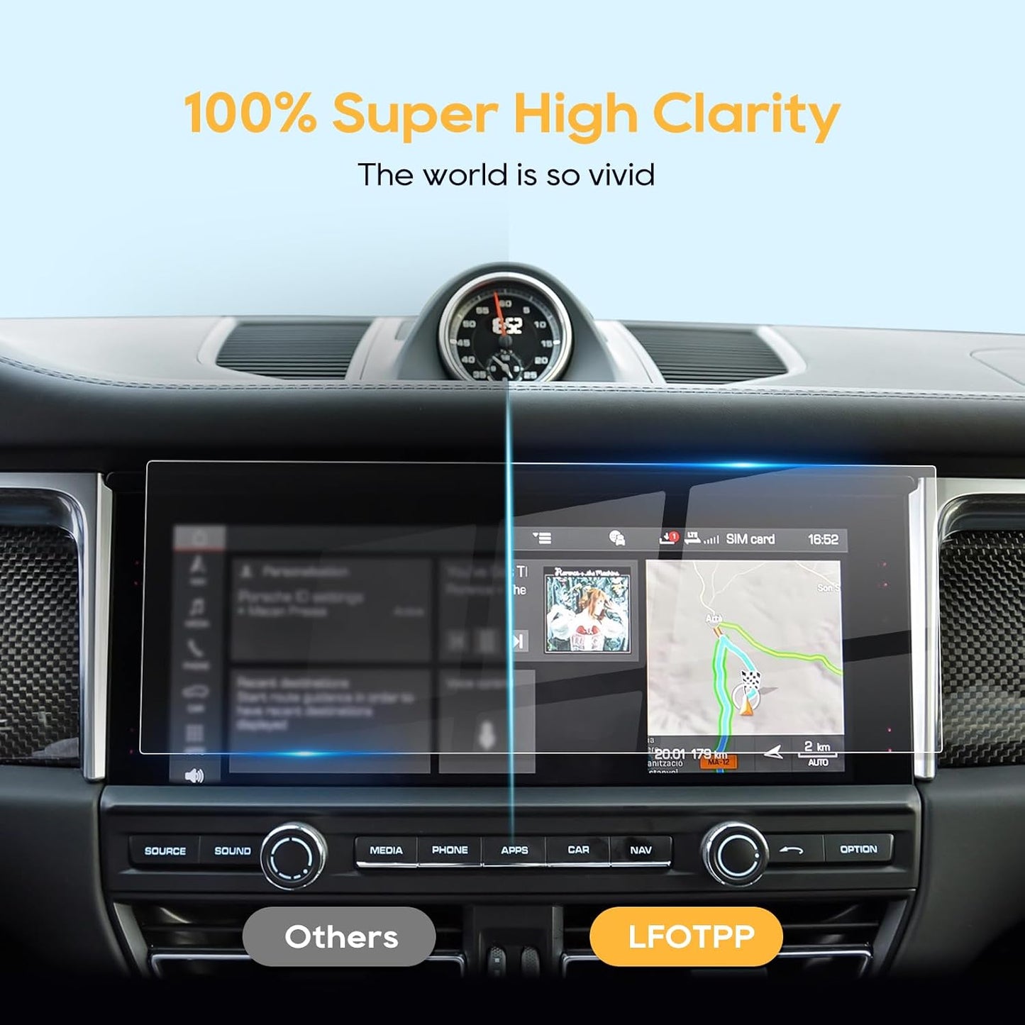 2019-2024 2025 10.9-Inch LFOTPP Compatible with Macan Screen Protector Porsche Macan [Base/T/S/GTS] Glass Infotainment