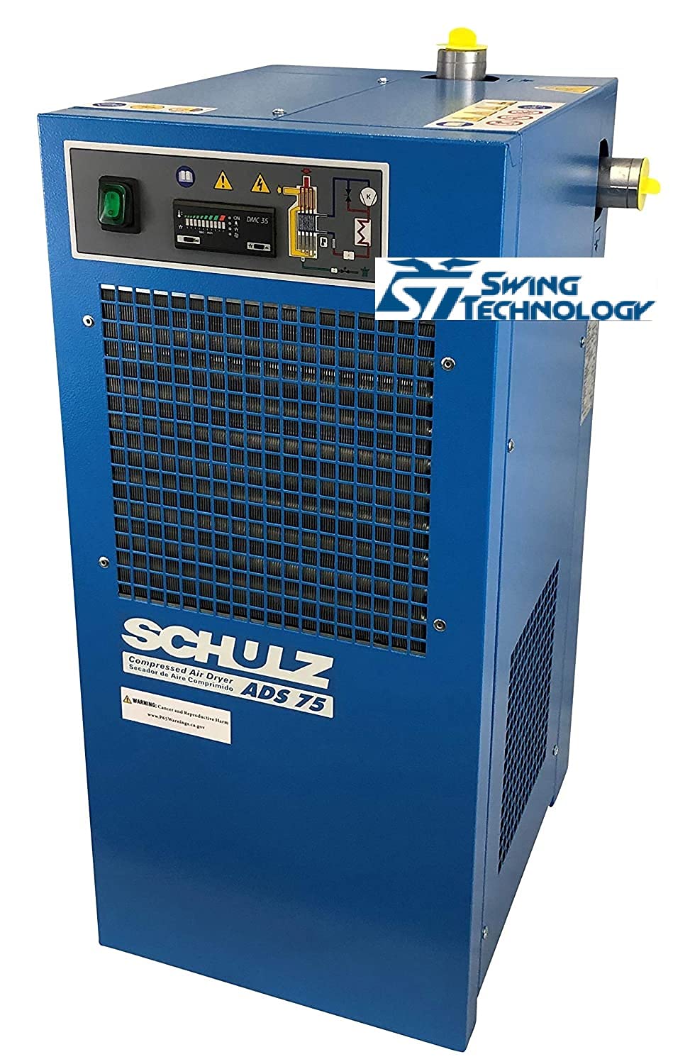 Schulz ADS-75-UP Non-cycling Compressed Air Dryer, Blue; Electronic Controller; 115V; 203 PSI Max Inlet Pressure; Single Phase Circuit; 75 CFM