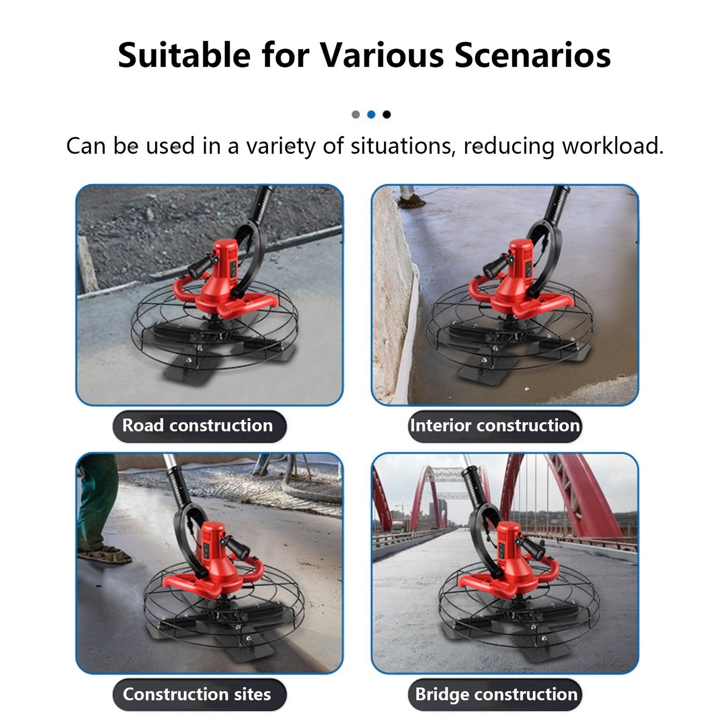 Electric Trowel Machine Concrete Power Trowel Wall Smoothing Polisher 280-2800 RPM Adjustable for Plaster Mortar Cement Finishing Professional Power Screed