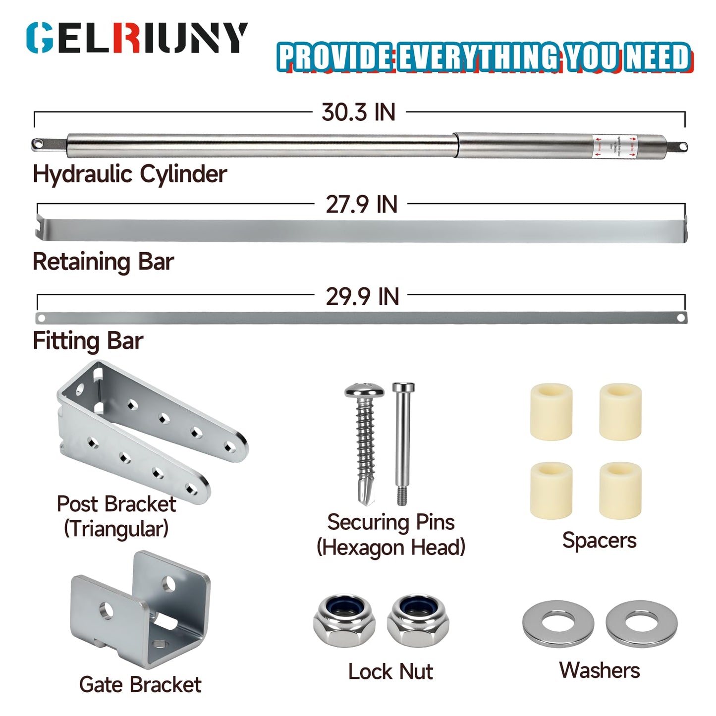 New TB400SS Hydraulic Outdoor Gate Closer for 75 to 175 lbs, Stainless Steel, Width 40 to 64 Inches, for Farms, Ranches, Gardens, Sports Complexes, Home Yards, Opening Pressure 6 to 12 Pounds