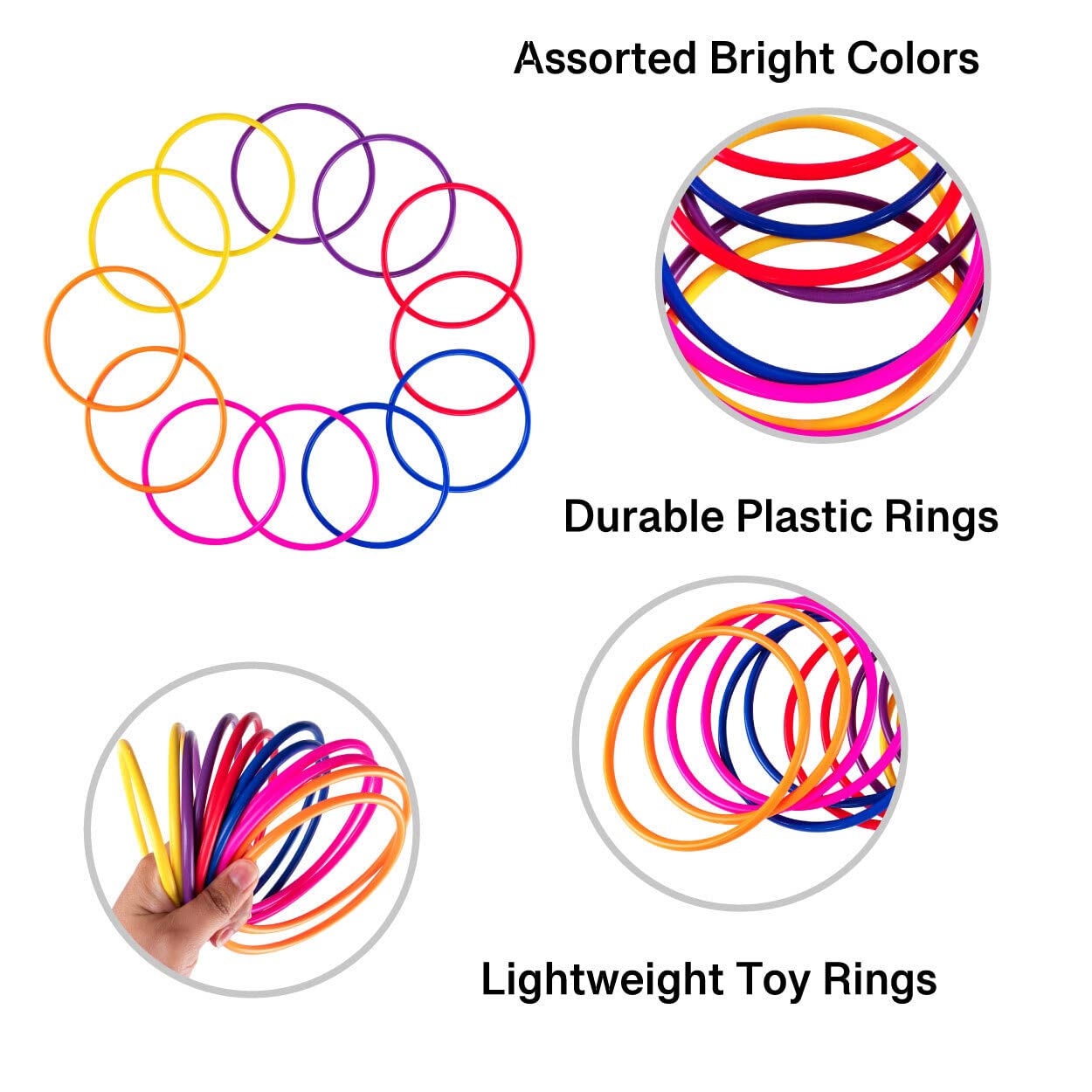 Super Z Outlet Colorful Plastic Ring Toss Outdoor Activity Games for Sports Practice Speed Agility Training (12 Pack)