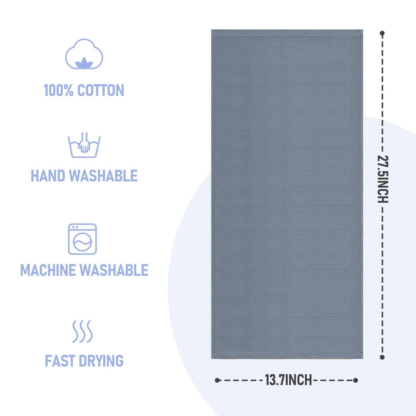 LXMOJITU 4Pack Cotton Gym Towels (13.7" x 27.5"), Yoga Sports Towel with Cool Waffle Pattern, Soft Breathable Absorbent for Neck, Face, Gym, Running, Workout, Kitchen