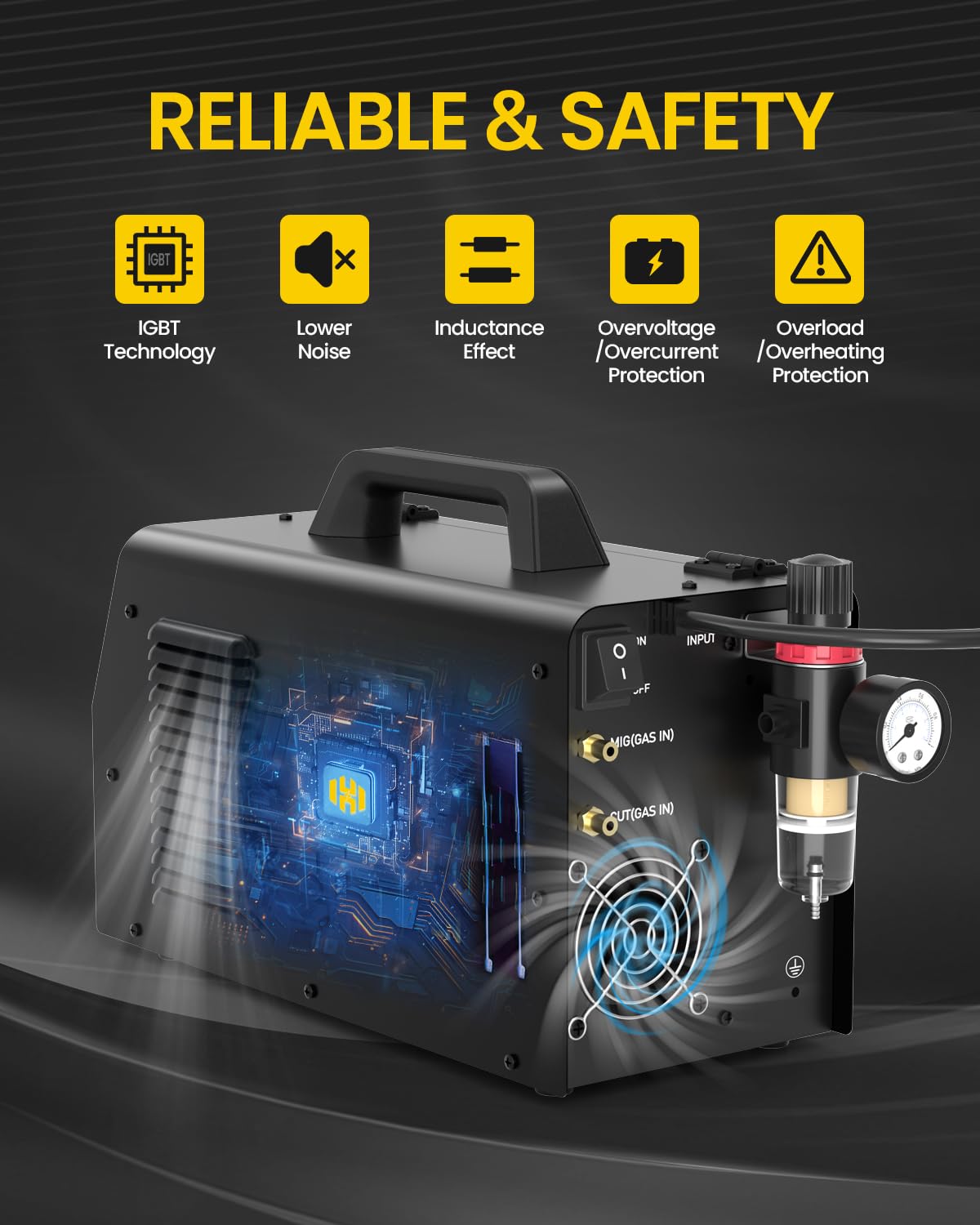 H HZXVOGEN 200A Plasma Cutter Welder Combo, 7 In 1 Gas MIG/Flux Core MIG/Pulse MIG/HF TIG/Stick/Cut/Spot, 110/220V Aluminum Welding Machine Multiprocess Welder with Synergic Mode