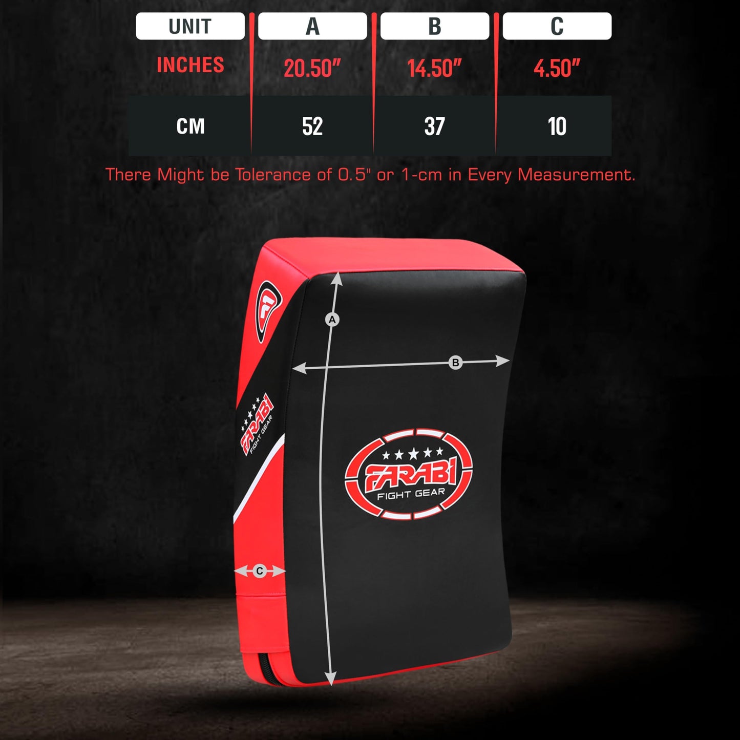 Farabi Quad Boxing MMA Muay Thai Martial Arts Hook & Jab Punch Kick Pads MMA Target Focus Punching Mitts Thai Strike Training Kick Shield Kicking Target mitt Kick Strike pad (Red Black)