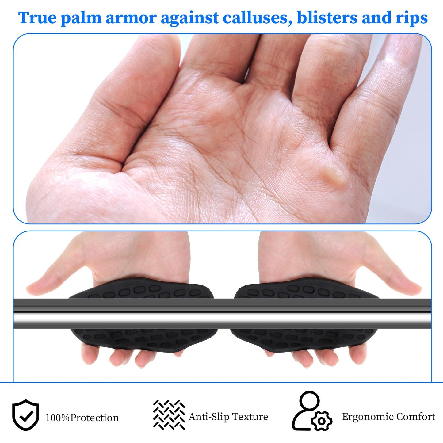 Elegaperma 4pcs Weight Grip, Workout Grips, Rubber Gym Grip, Anti-Slip Weightlifting Grips for Women & Men Gym Training and Exercise, Weight Lifting
