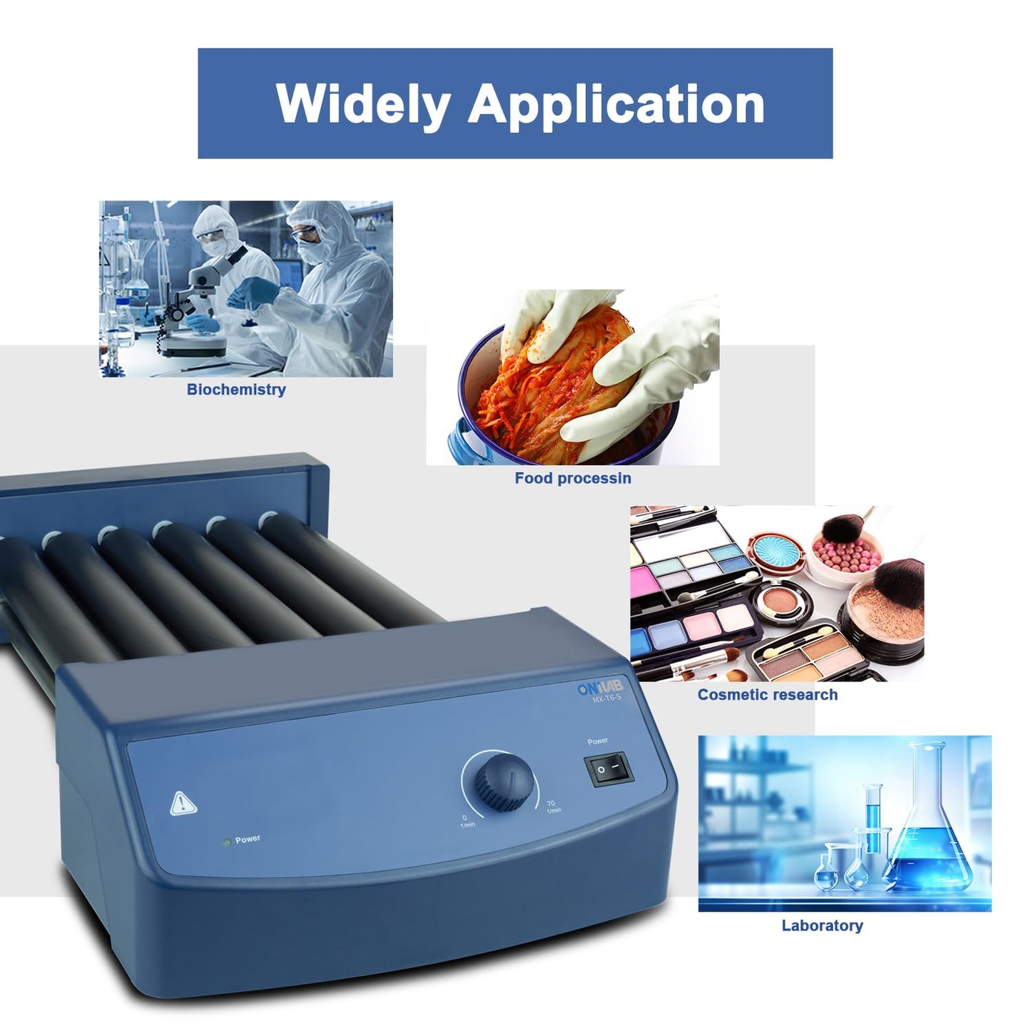 ONiLAB Tube Roller Mixer Adjustable Speed 0-70RPM with Continuous Mode, Use with 1.5 ml, 15ml & 50ml Centrifuge and Test Tubes