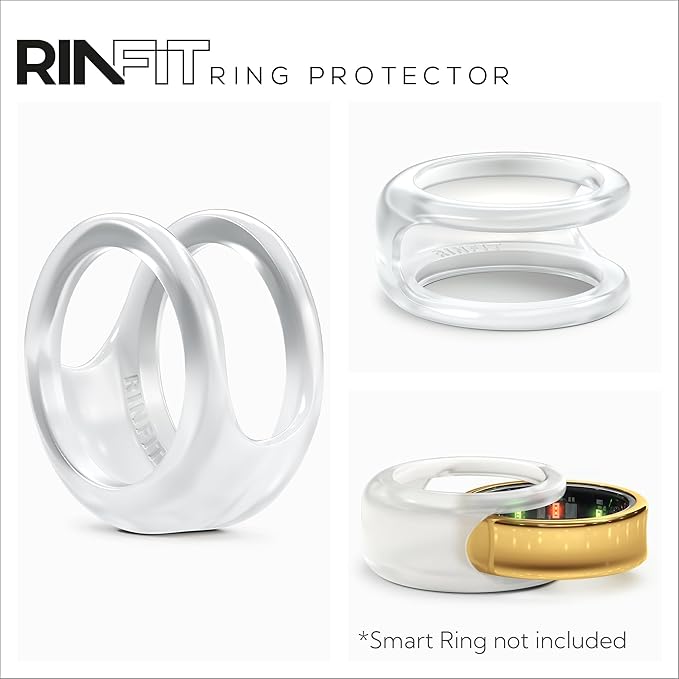 Rinfit Smart Ring Protector - Silicone Ring Enhancer for Active Lifestyle and Gym - StyleFit U.S. Design Patent - Frosted, Size 11