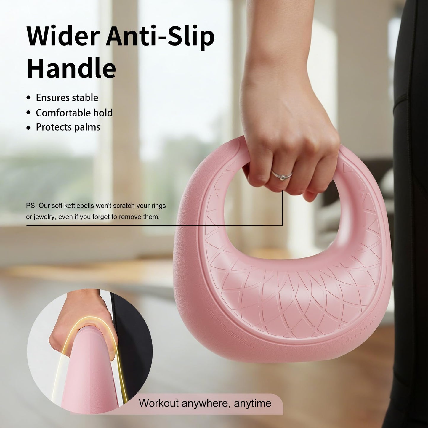 KYVYZOIC Soft Kettlebell, Kettlebells Anti-Slip Grip with Cushioned Impact-Resistant Base, Strength Training Kettlebells Sets for Home Workouts, Kettlebell for Women/Men/Beginners - Pink