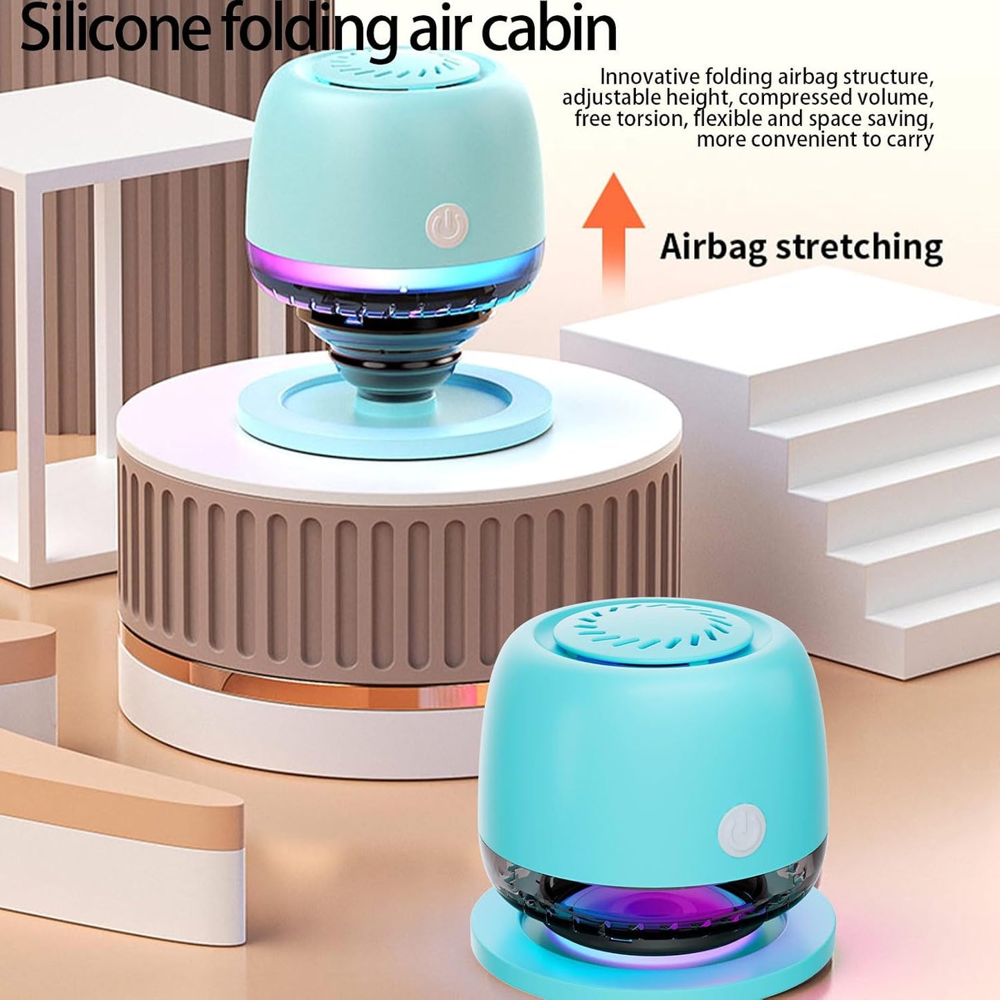 aipidmaga IPX67 6 Waterproof Shower Bluetooth Speaker,Magnetic Speakers,Wireless Induction Bluetooth Speaker with RGB