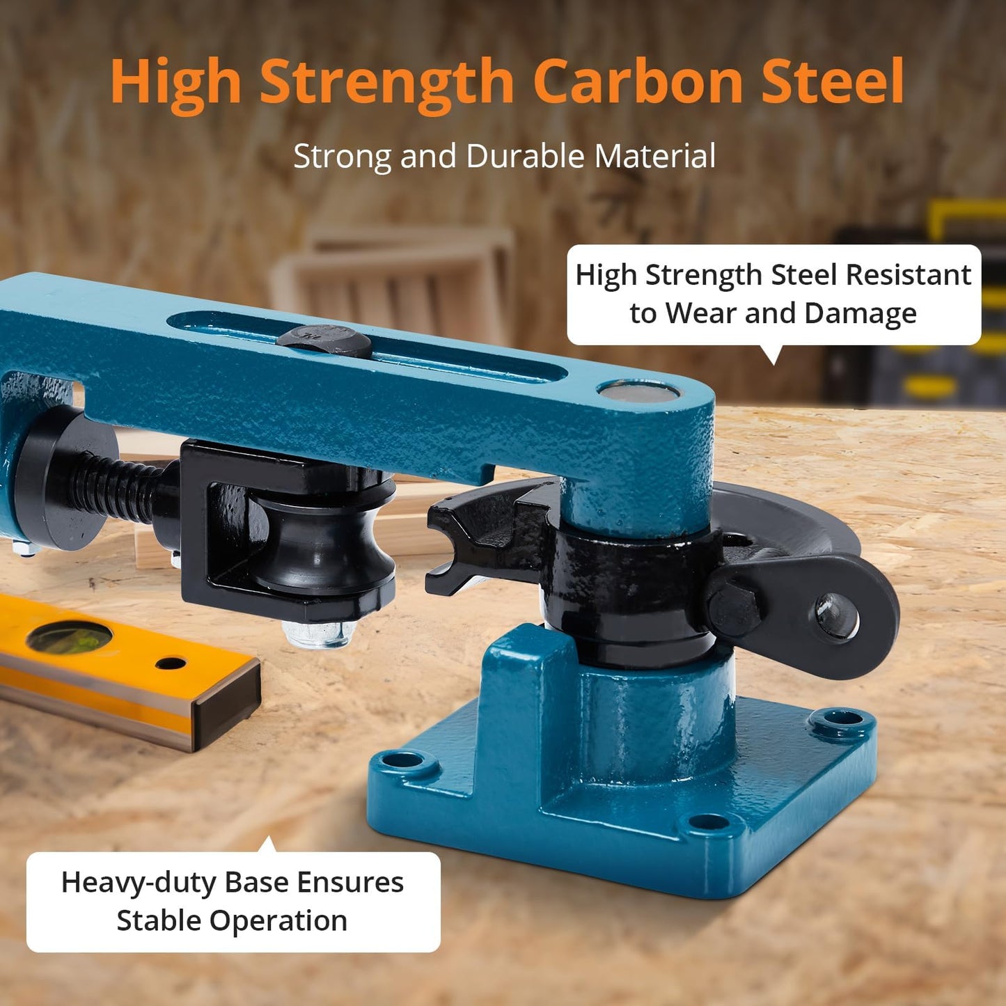 Heavy Duty Steel Metal Tube Bender for Easy and Fast Bending - Tube Cutter and 7 Sturdy Dies Included，Ideal for Repair Shops 3/8" to 1" Manual Tube Bender 0-180° Easy and Fast Bending