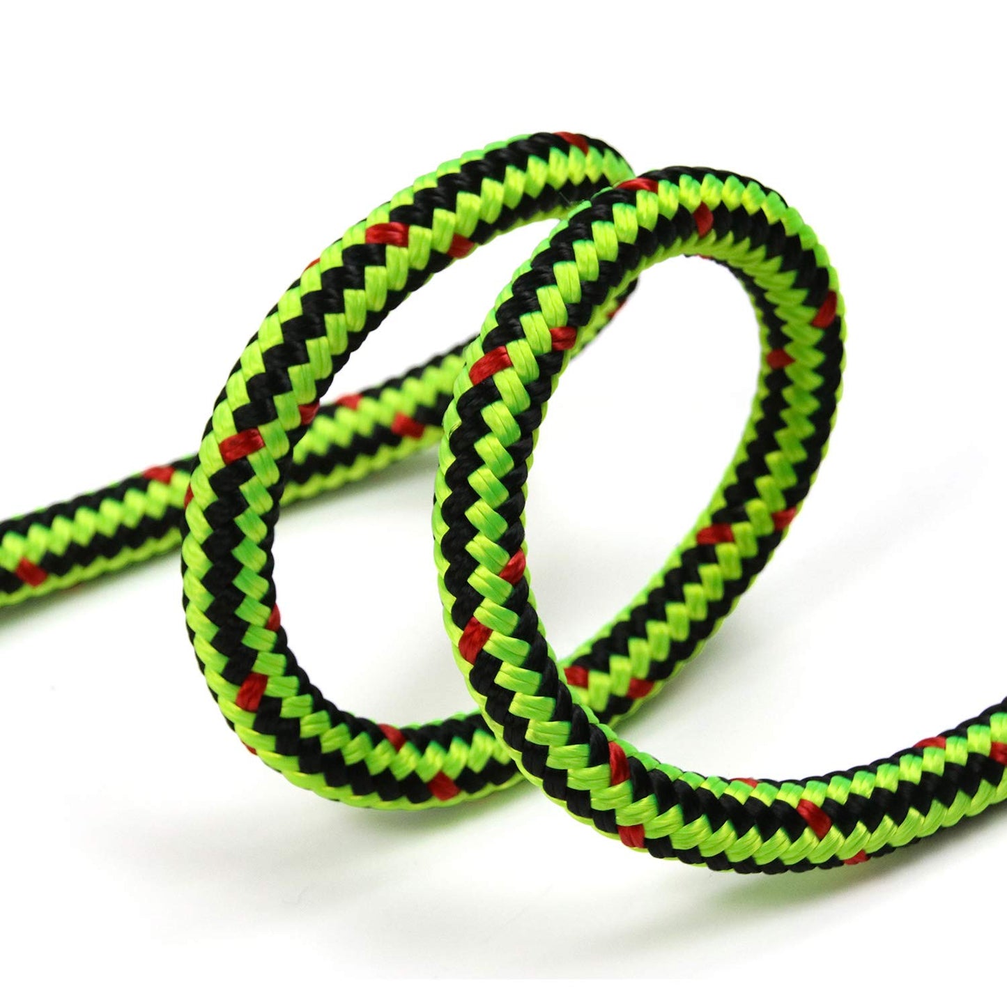Perantlb 16 Strand Arborist Climbing Rope, UV Resistant and Weather Resistant Double Braided Boat rope1 / 2 "by 150 'Black with Green…