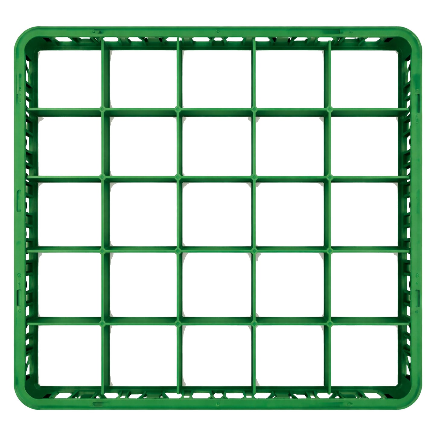 Carlisle FoodService Products OptiClean 25 Compartment Divided Glass Rack Extender for Commercial Dishwashers – Height Extender for Stemware, 3.54" x 3.54" Compartments, Green, (Pack of 6)