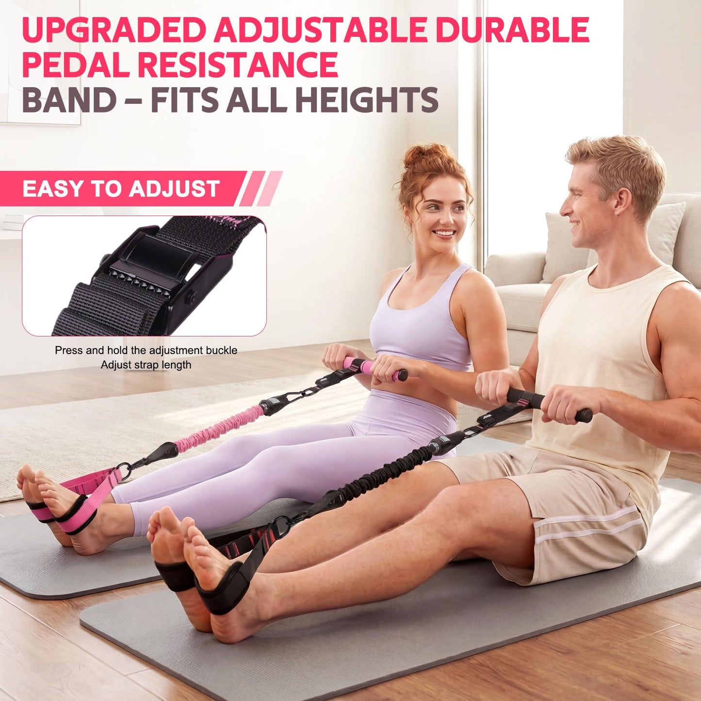 WALITO 15 PCS Pilates Kit, Adjustable Pedal Resistance Band with Handle, Figure 8 Resistance Band for Exercise Women, At Home Workout Equipment Set with Yoga Ball & Booty Bands for Full Body Gym