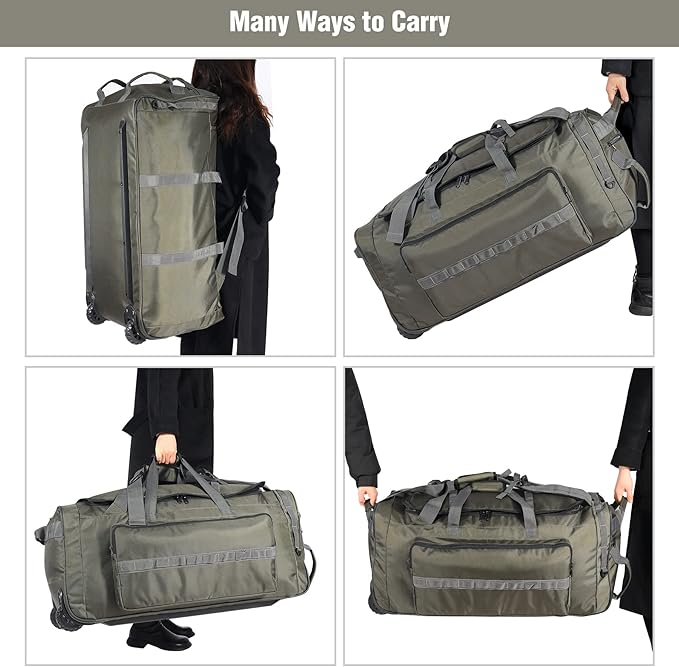 REDCAMP 85L/120L/140L Foldable Duffle Bag with Wheels, Large Travel Duffel Bag